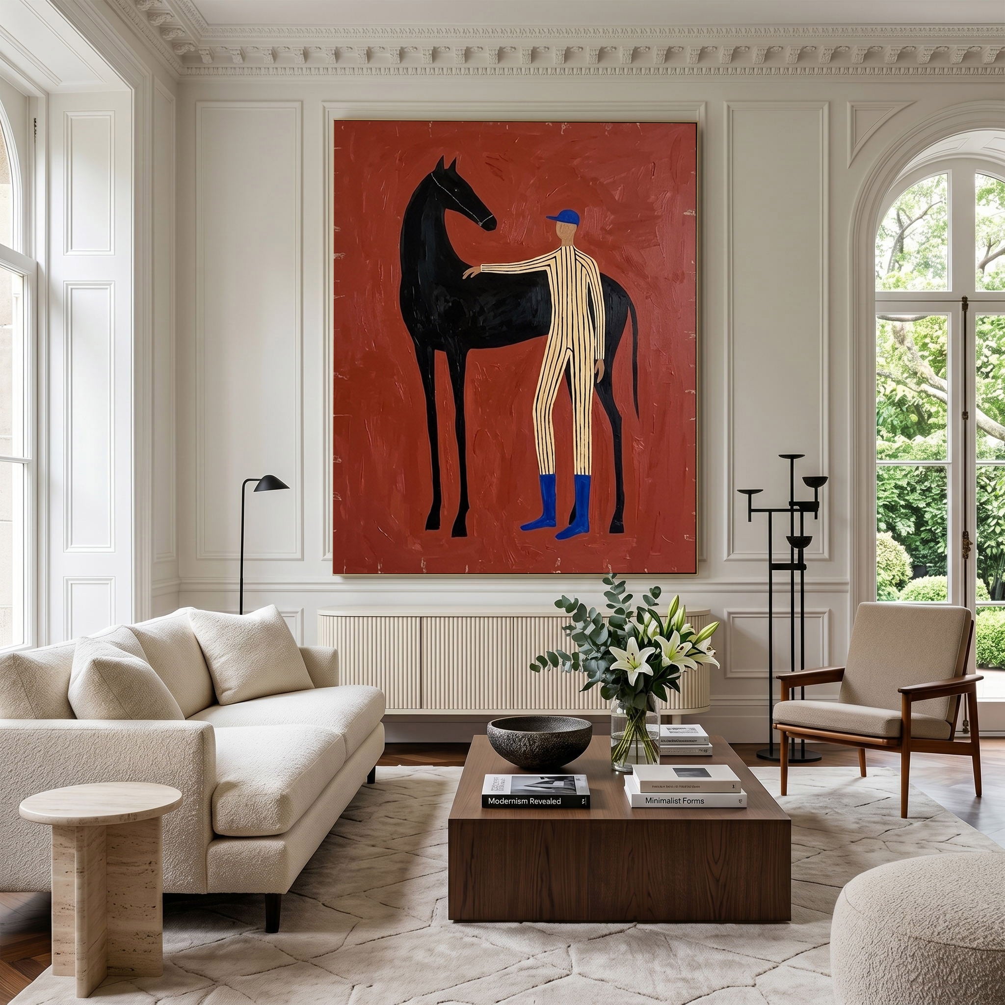 Large Cowboy Wall Art Modern Horse Oil Painting Southwestern Contemporary Artwork