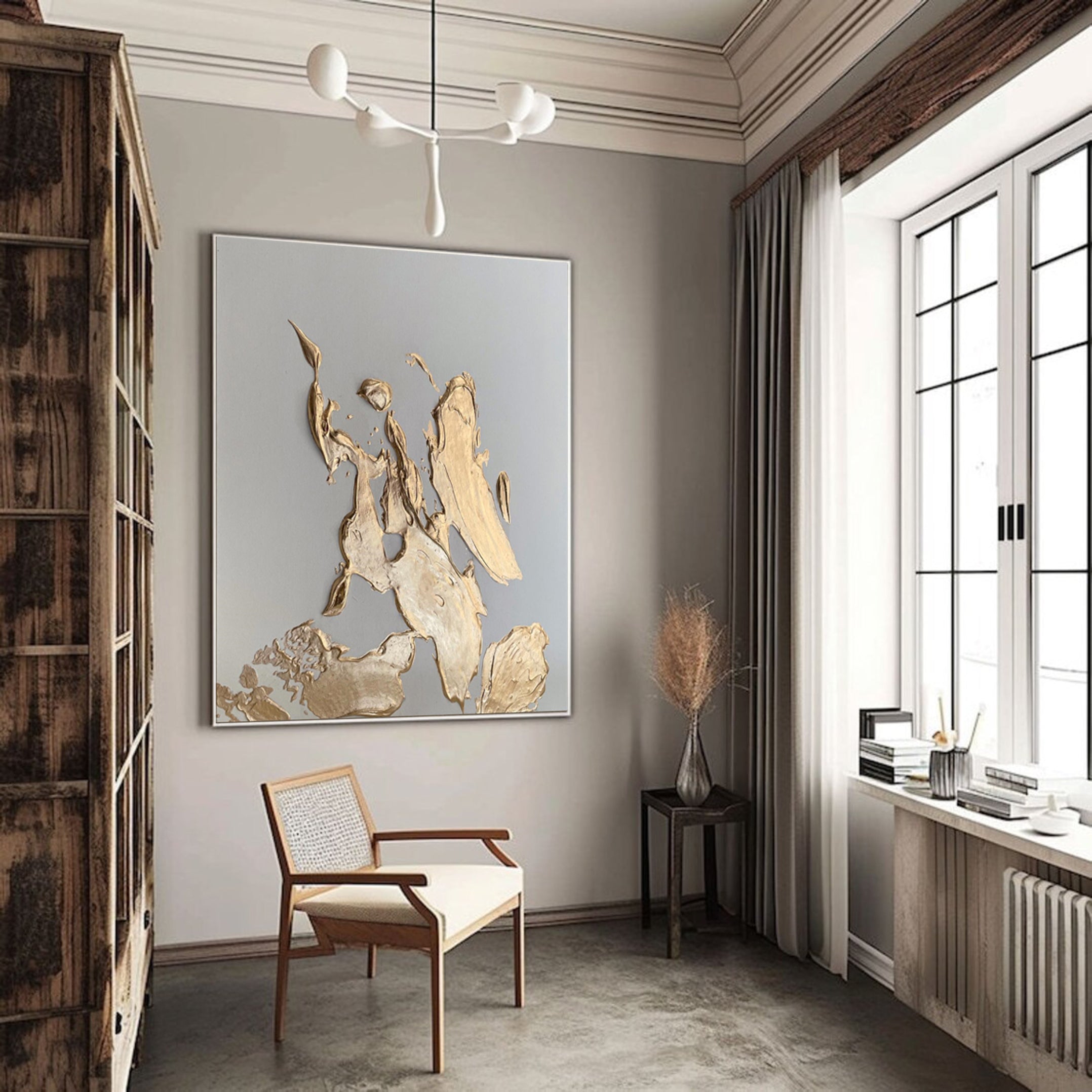 Luxury Abstract Wall Art Gold Accents for Stylish Interiors #MM028