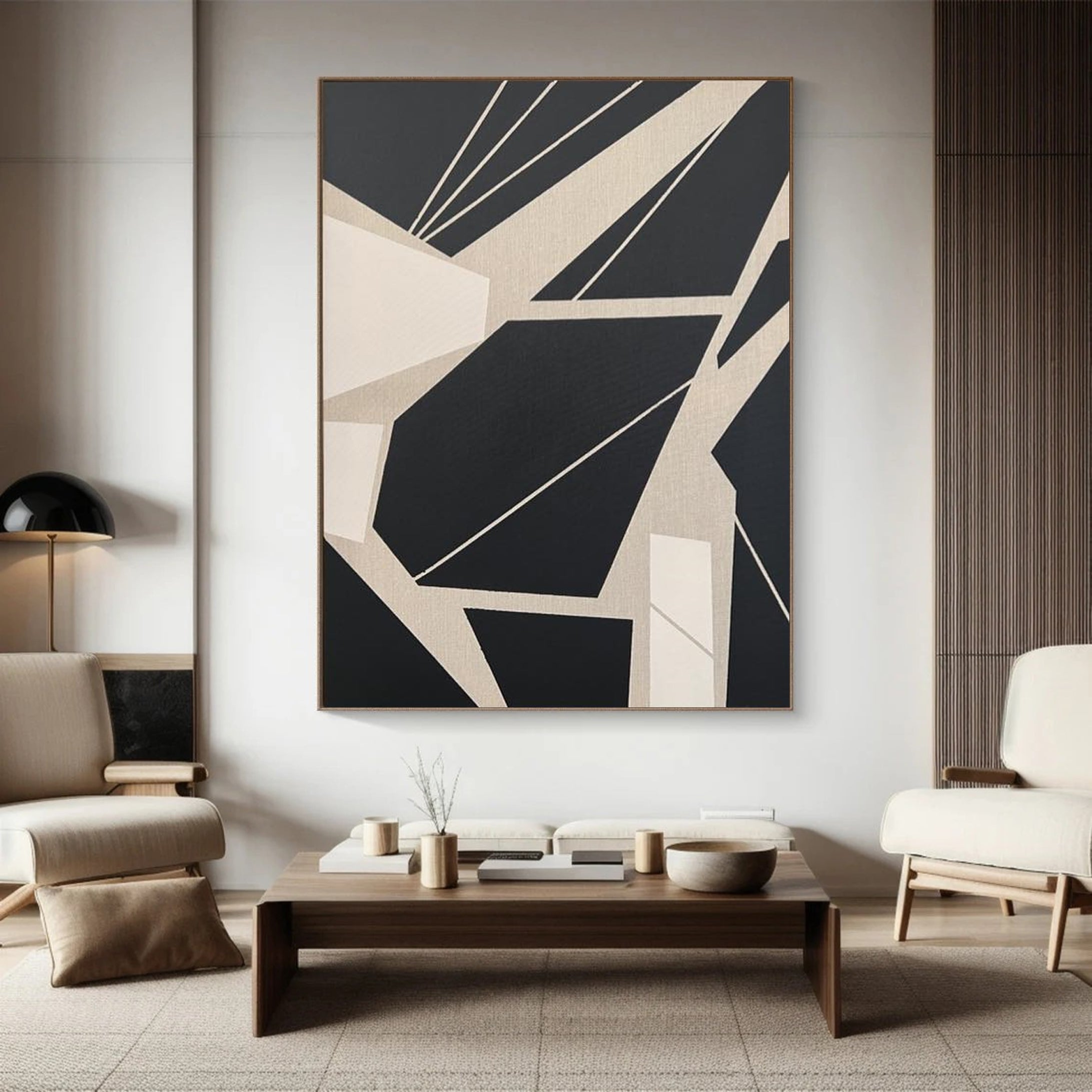 Modern Geometric Wall Art Hand-painted Canvas Art #MM019