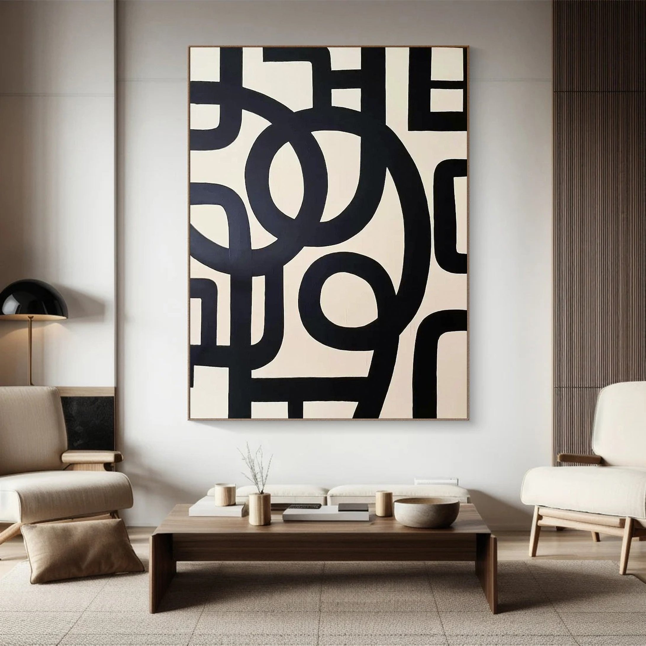 Modern Black and White Geometric Art Minimalist Wall Decor #MM031