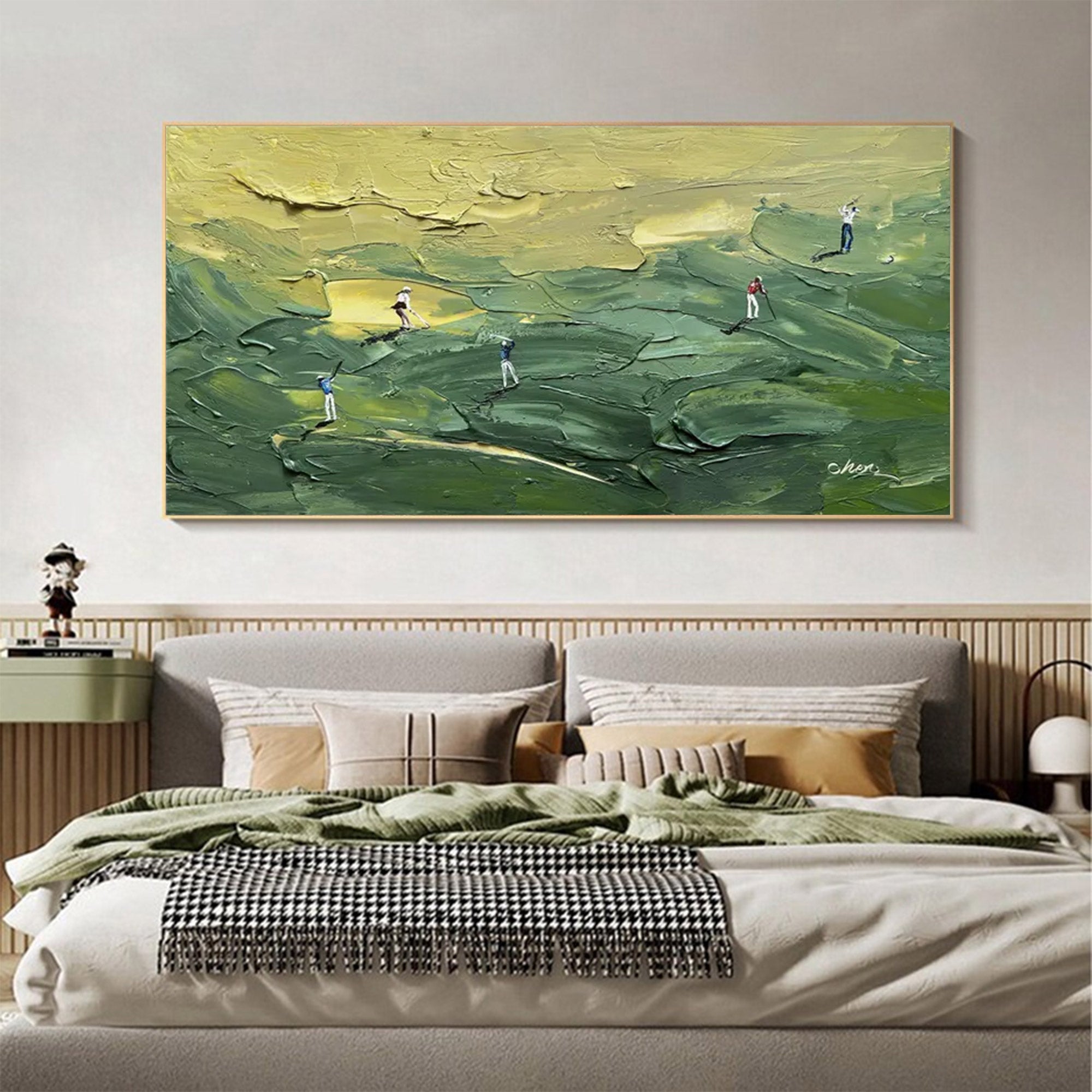 Large Green Golf Abstract Painting | KelorArt #AG 151