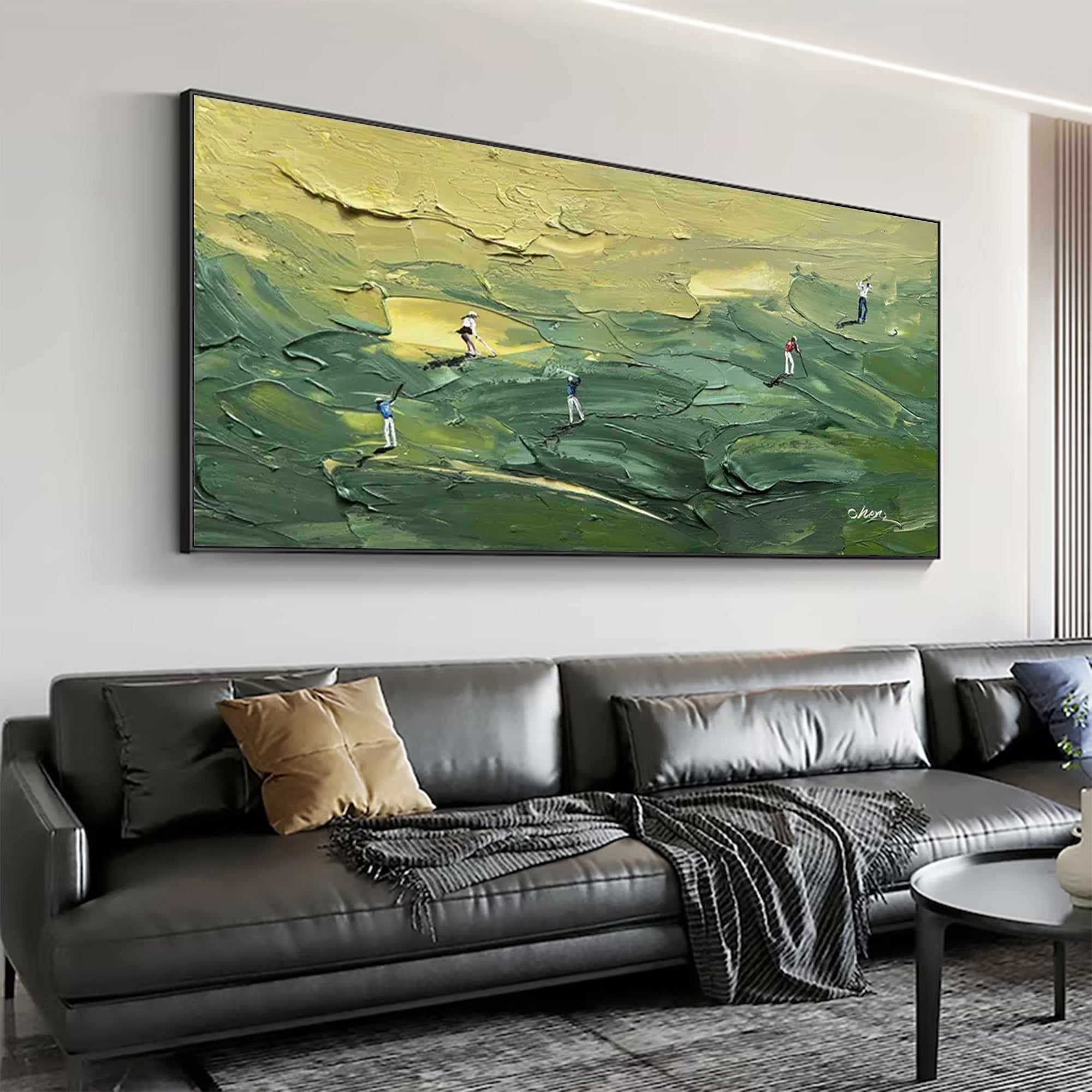 Large Green Golf Abstract Painting | KelorArt #AG 151