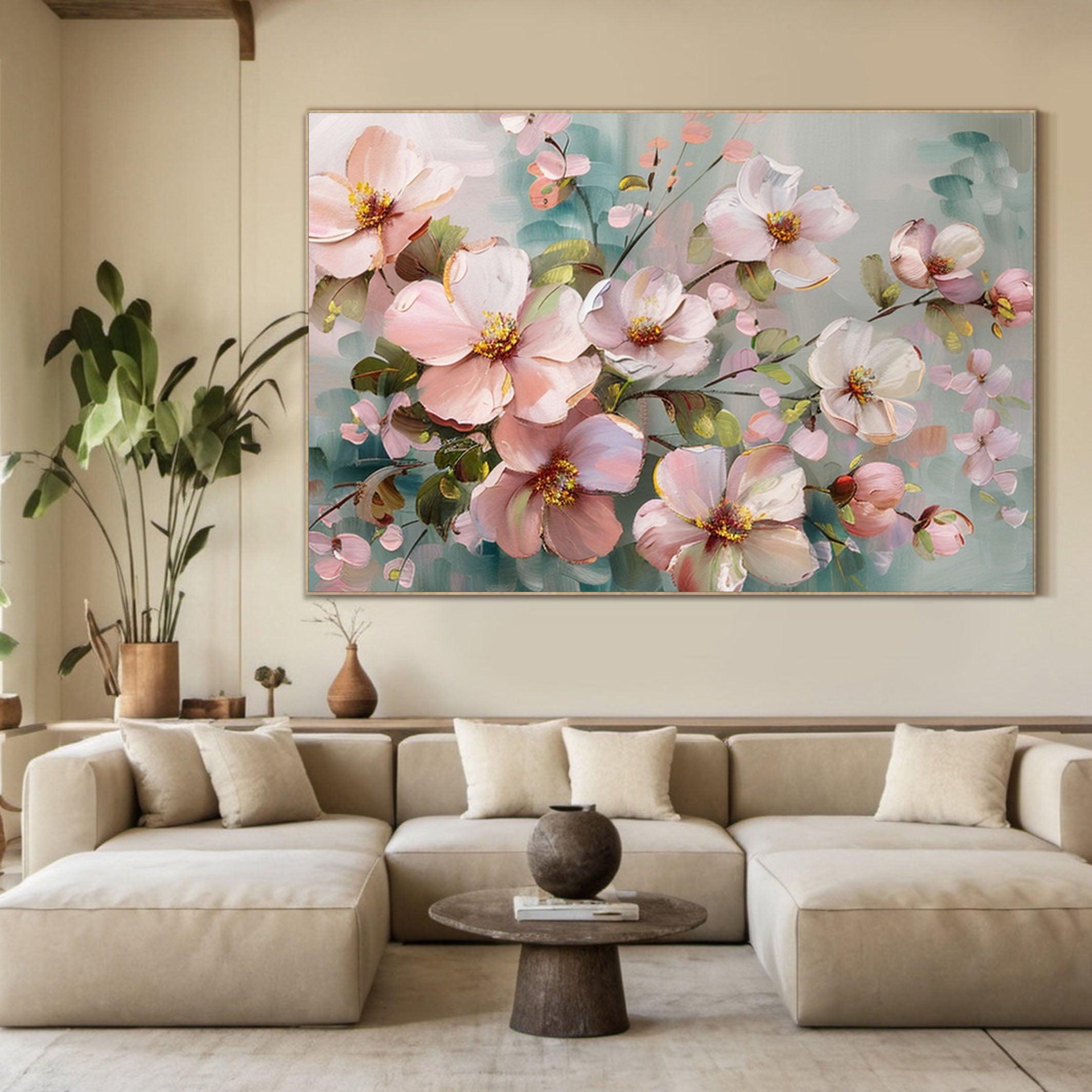 Elegant Floral Wall Art for Modern Living Rooms #FB013