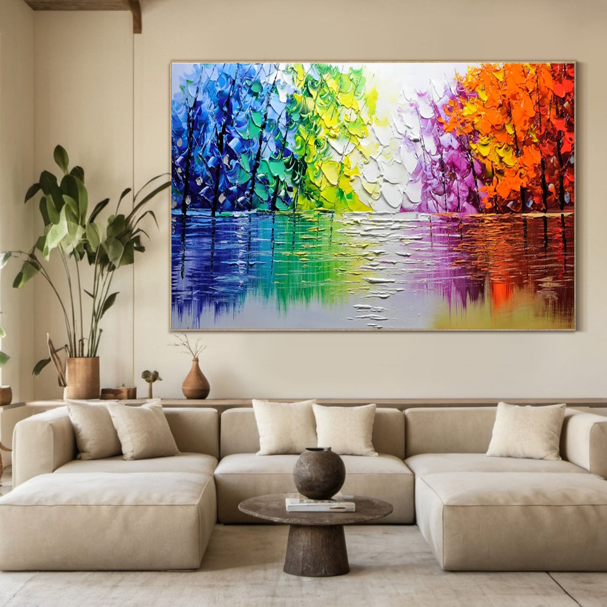 Colorful Abstract Tree Wall Art for Minimalist Homes #TP046