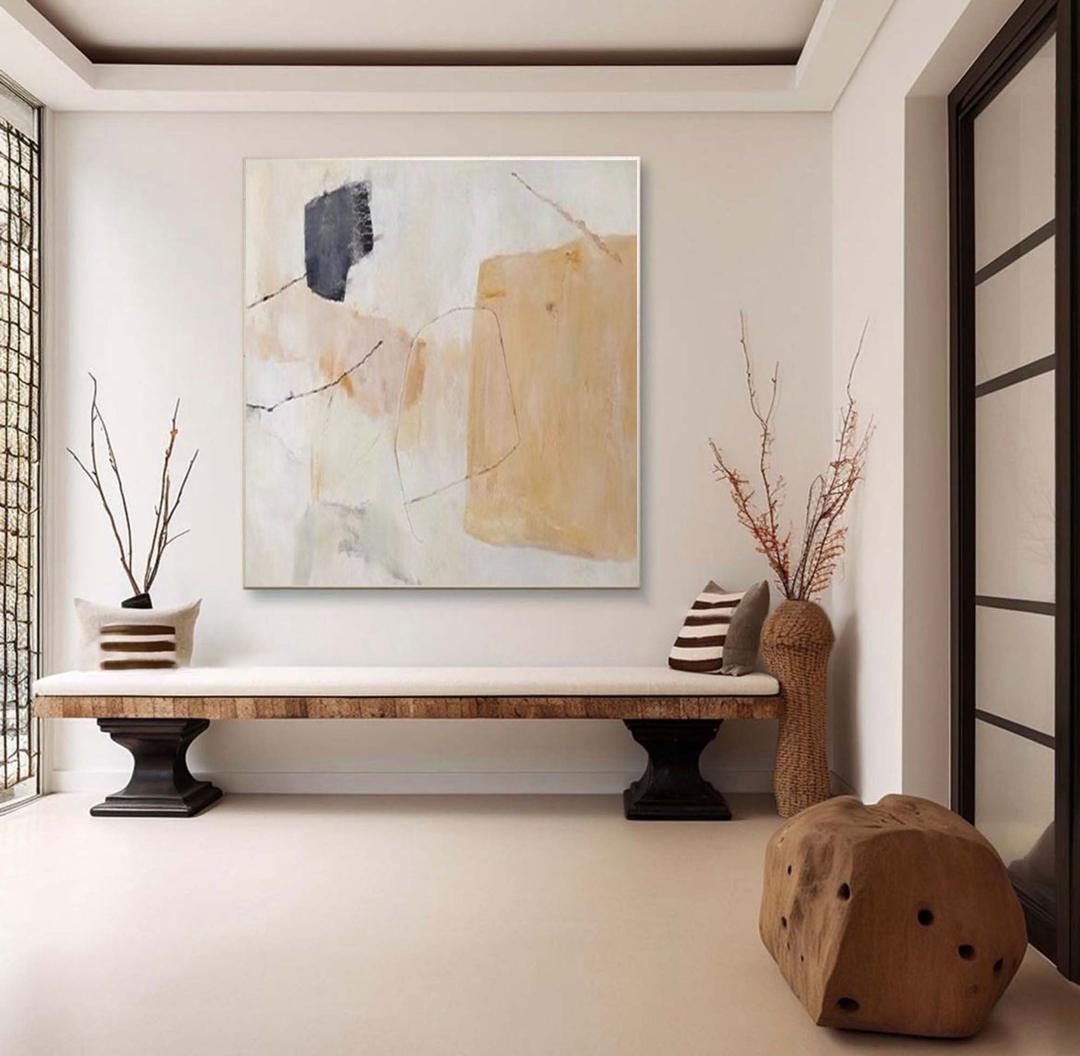 Contemporary Abstract Wall Art in Neutral Tones #MM175