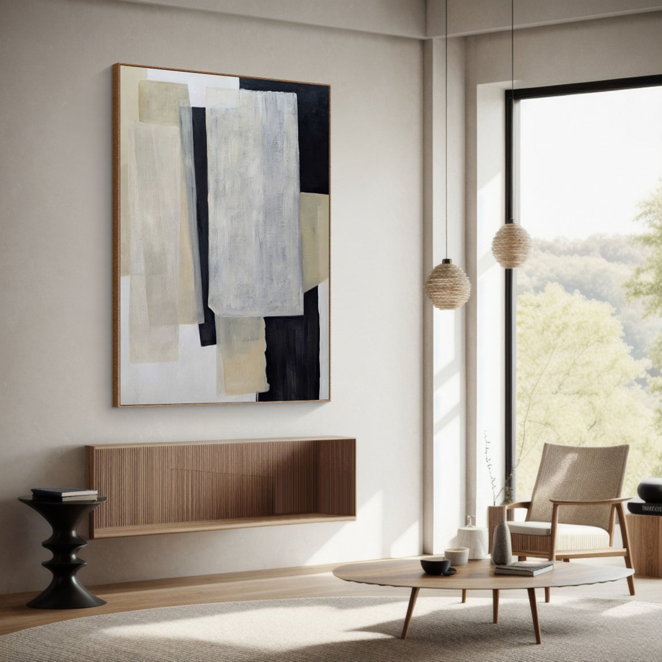 Neutral Modern Abstract Wall Art for Living Spaces #MM177