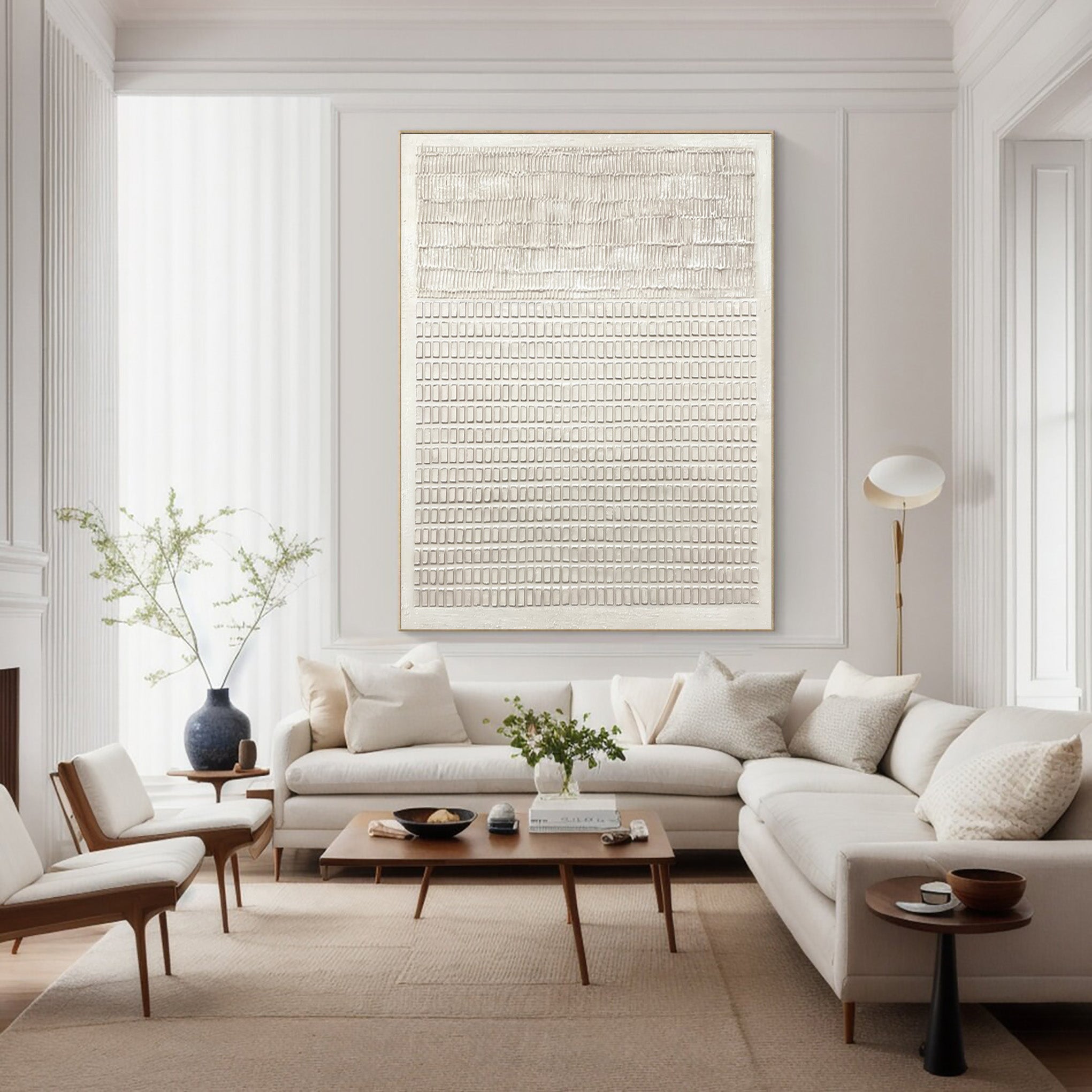 Minimalist Geometric Textured Canvas Art Large Decor #AG 042