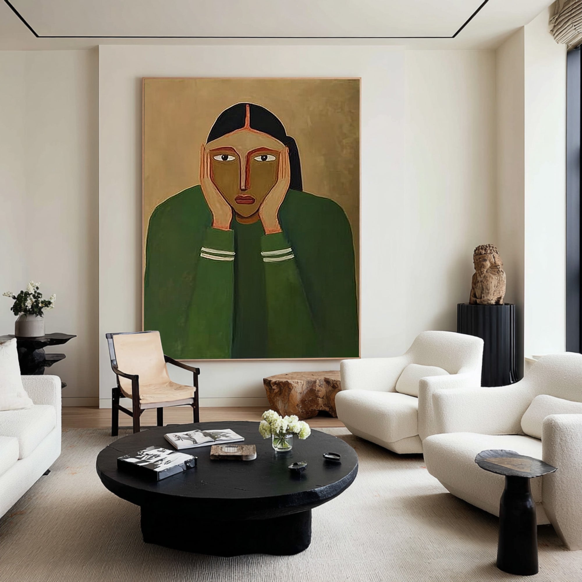 Figurative Portrait Oil Painting - Statement Wall Art | KelorArt