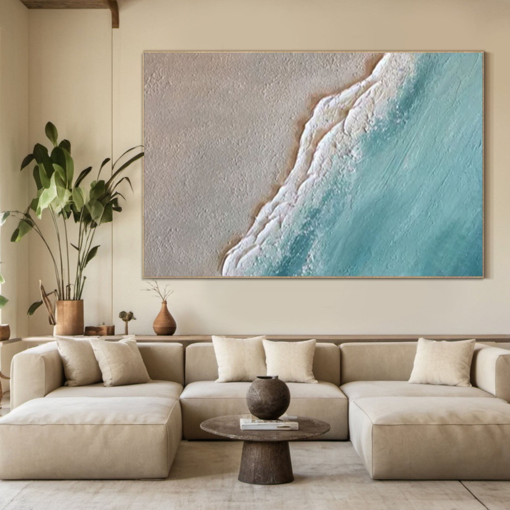 Tranquil Coastal Landscape Art for Contemporary Decor #OP053