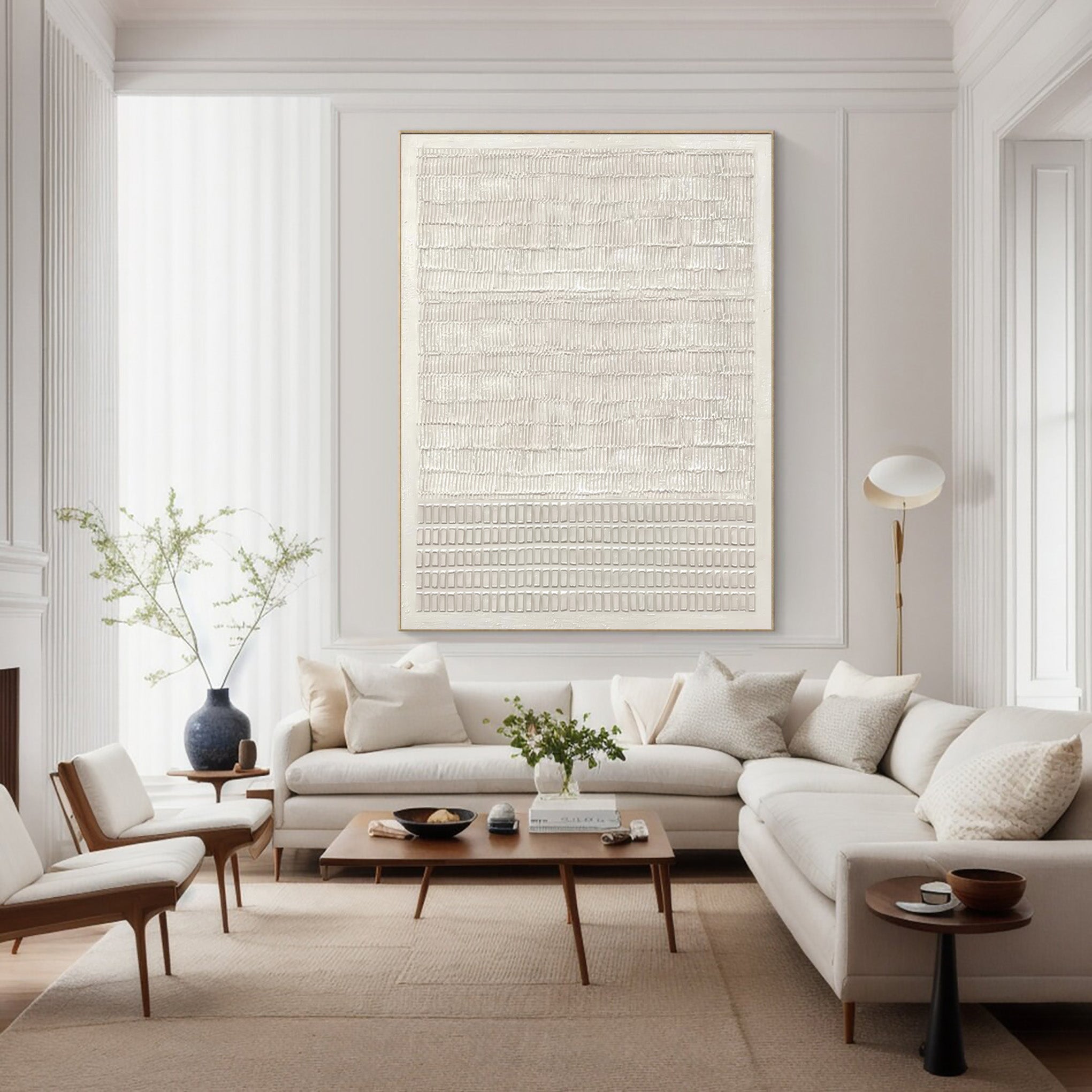 Minimalist Arched Wall Decor Beige Cream Textured Art #AG 044