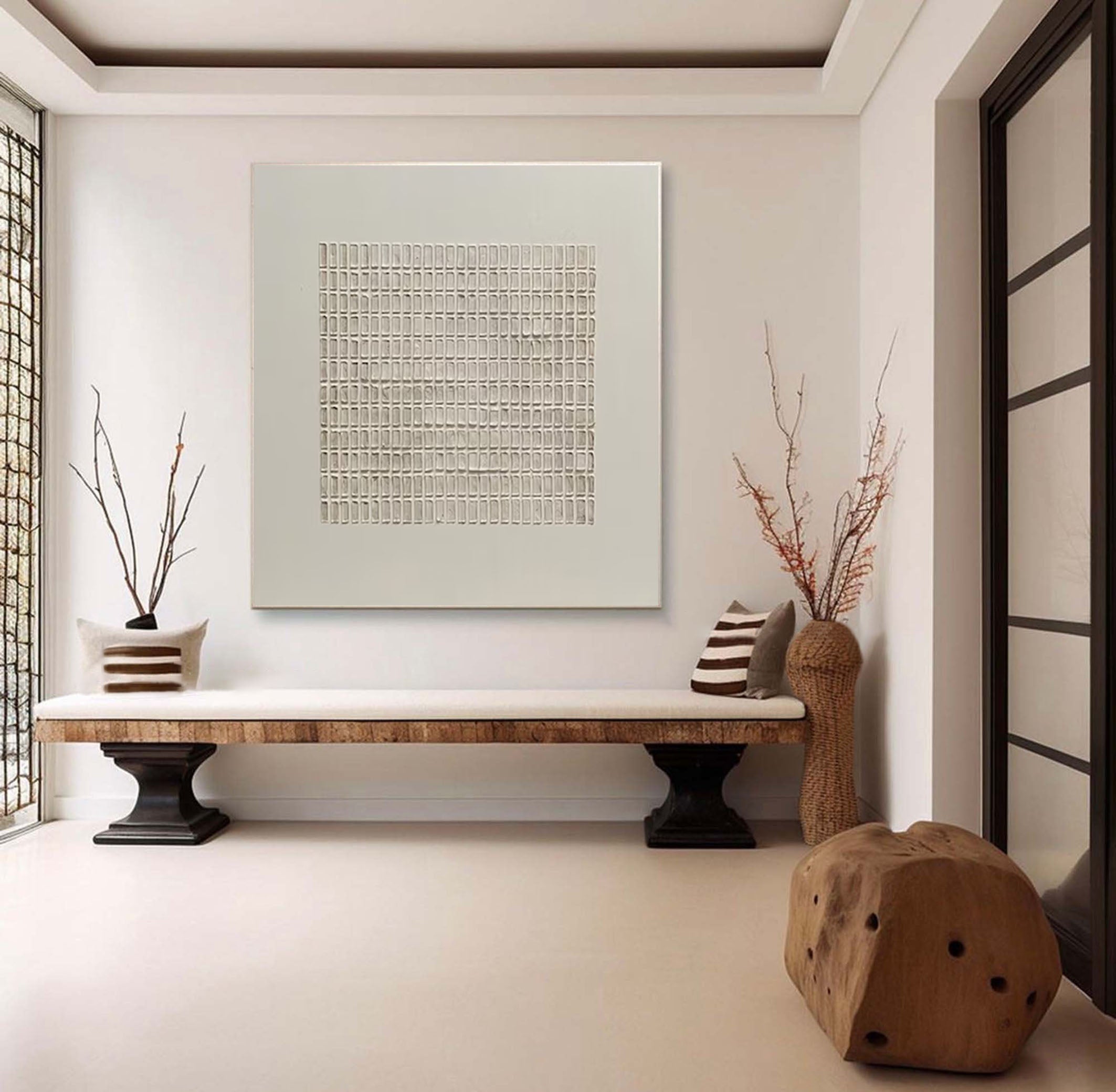 Serene Wabi-Sabi Art in Neutral Tones for Modern Interiors #MM174