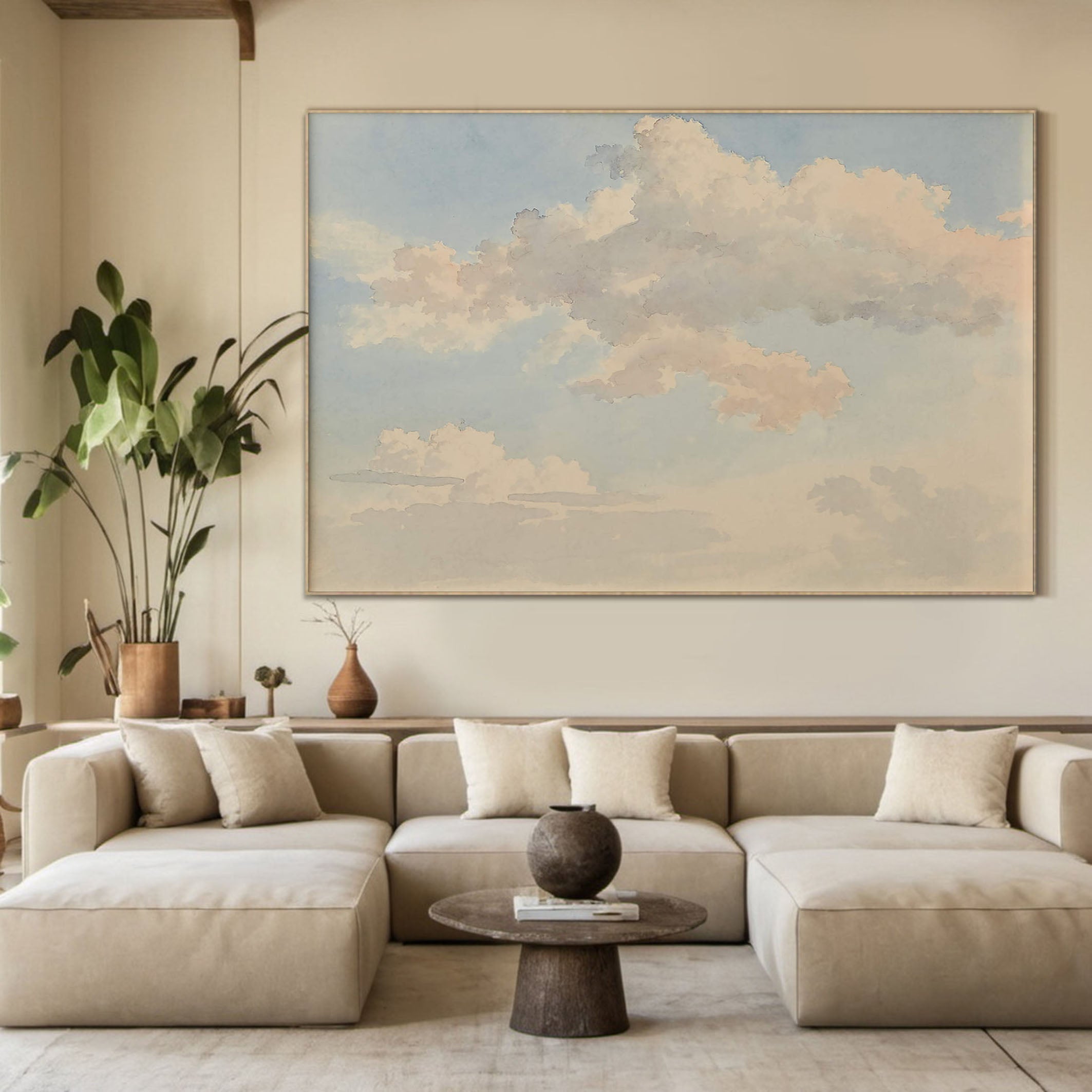 Horizontal Cloudscape with Diffused Light, Contemporary canvas #MM367