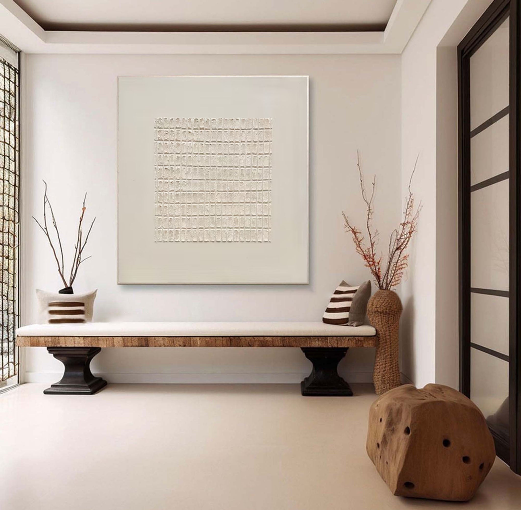 Neutral Textured Canvas Wabi Sabi Art for Modern Interiors #MM184