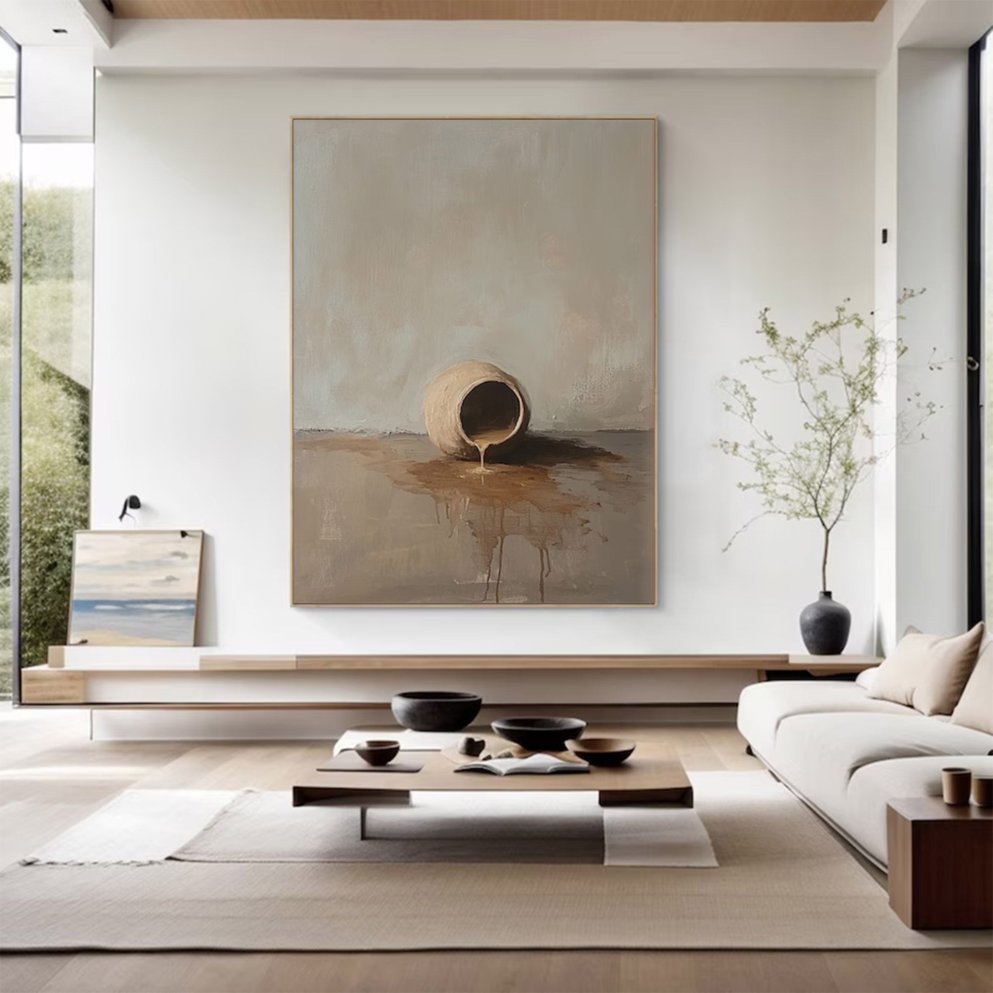 Large Neutral Still Life Painting | KelorArt #AG 140