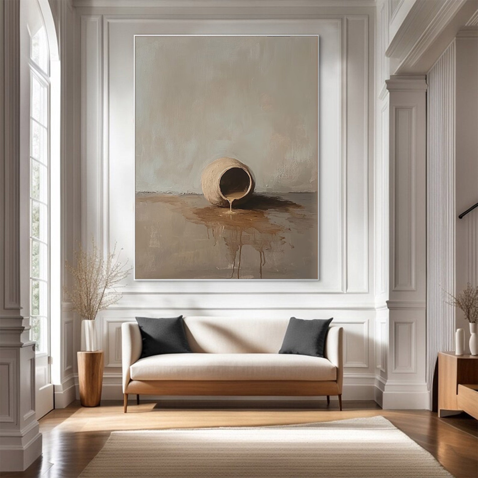 Large Neutral Still Life Painting | KelorArt #AG 140