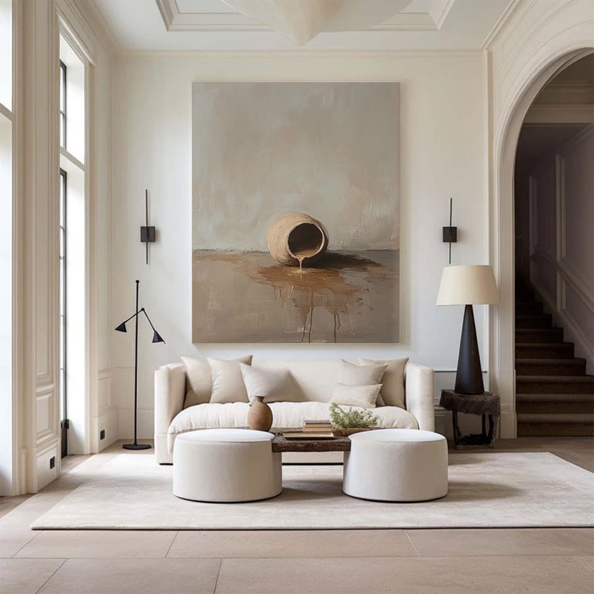 Large Neutral Still Life Painting | KelorArt #AG 140