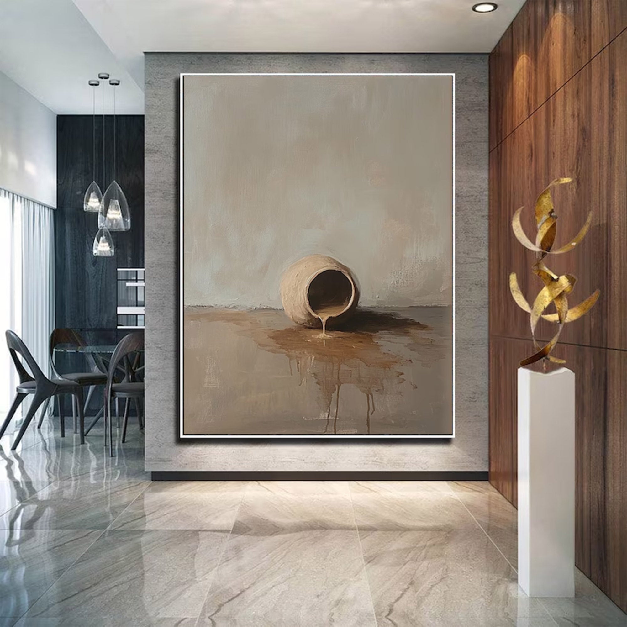 Large Neutral Still Life Painting | KelorArt #AG 140