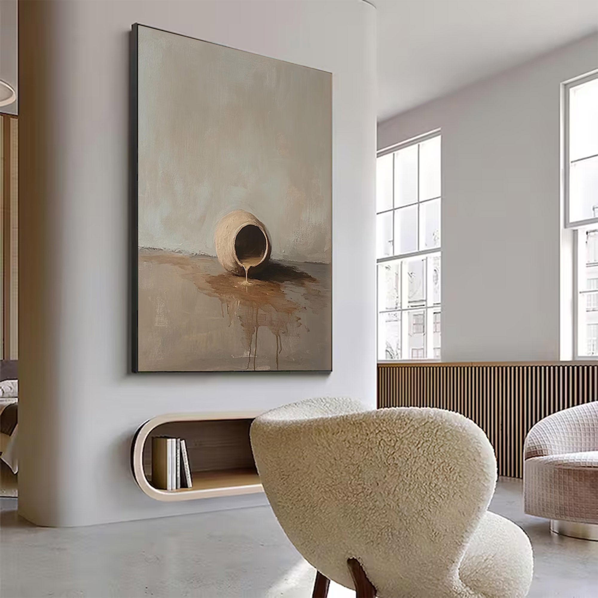 Large Neutral Still Life Painting | KelorArt #AG 140