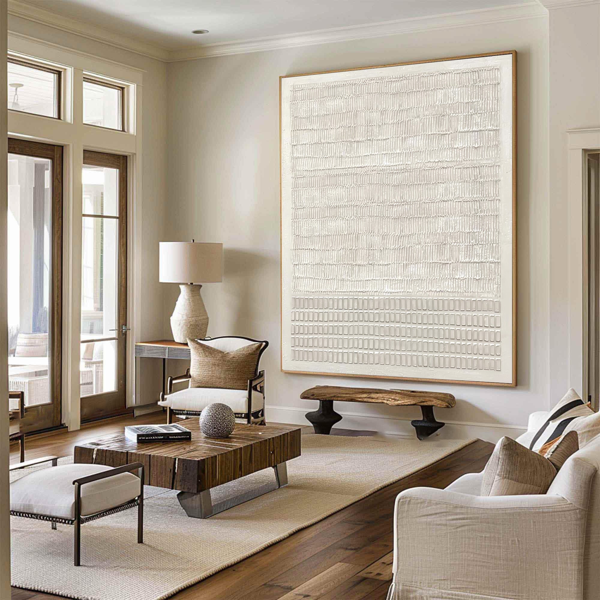 Minimalist Arched Wall Decor Beige Cream Textured Art #AG 044