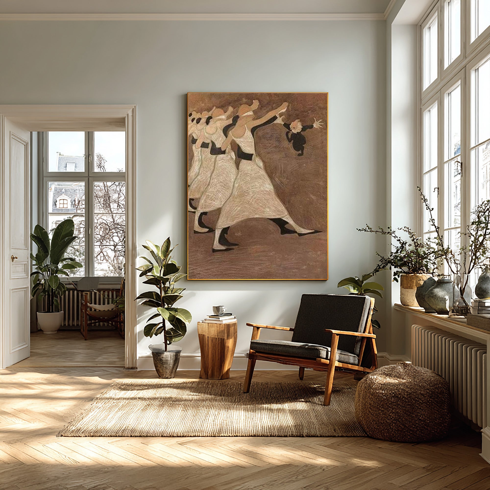 Figurative Art with Movement Vintage Color Palette #AG 090