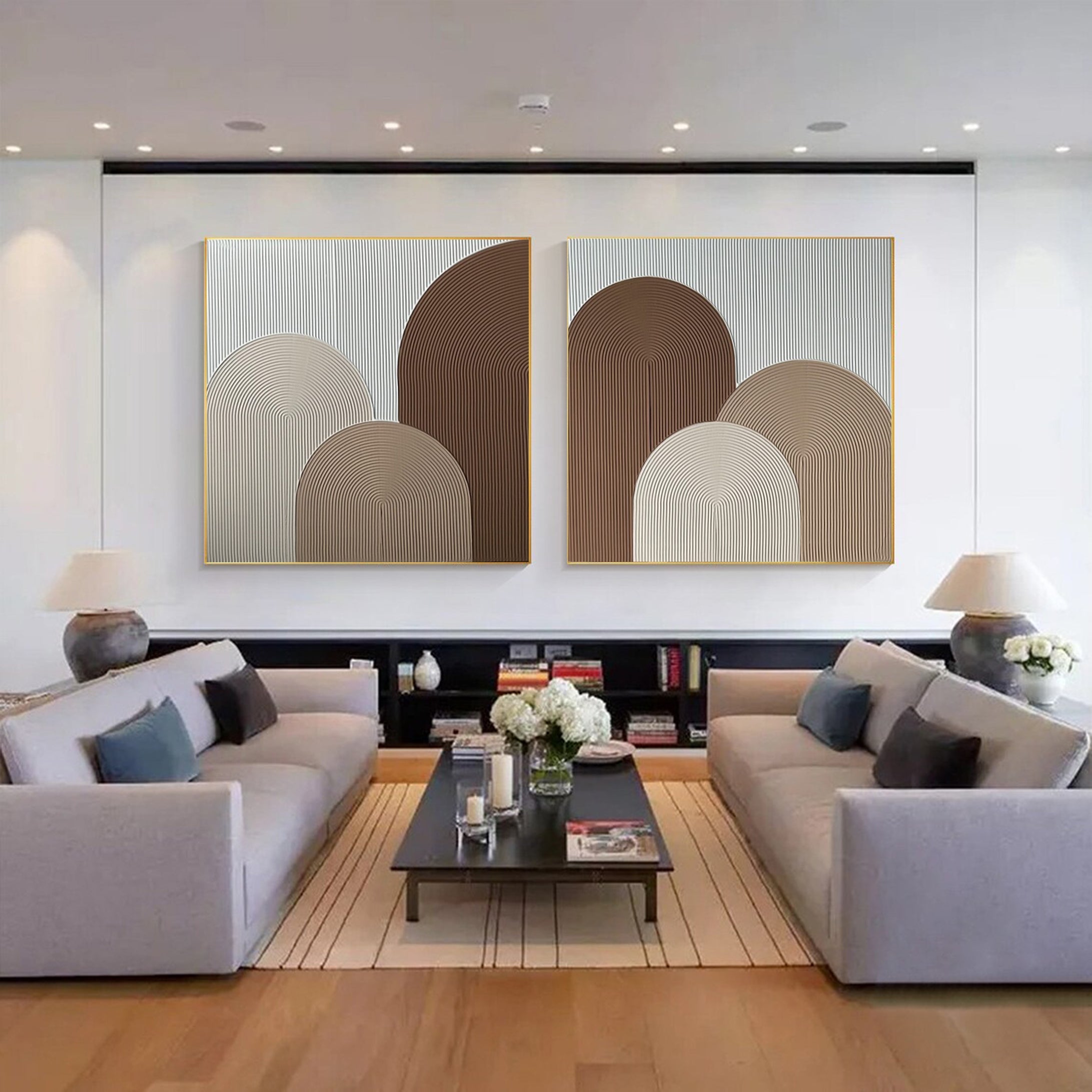 Modern Geometric Arch Canvas Wall Art Set  #MMS014