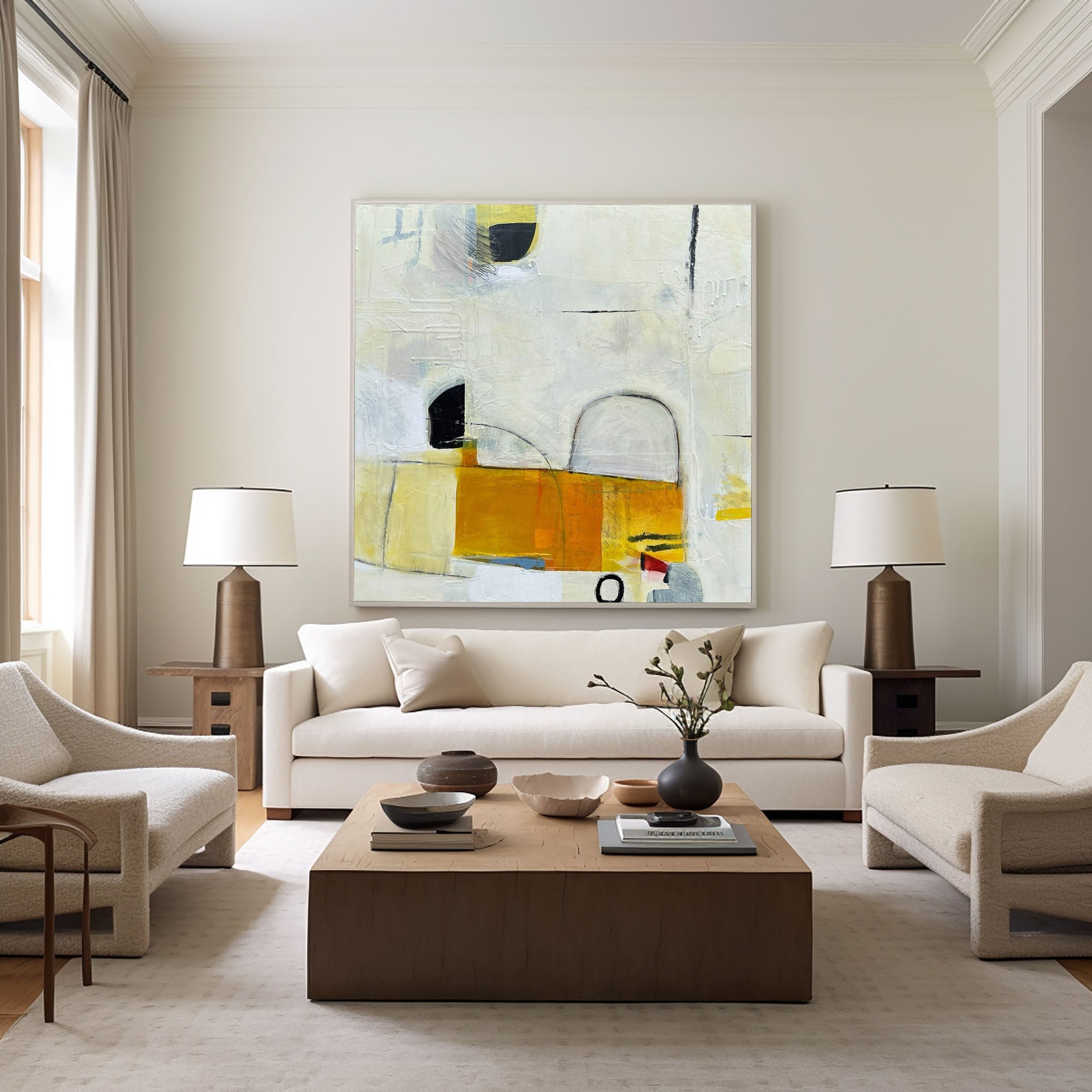 Mid Century Abstract Painting Chic Artistic Expression #MC015