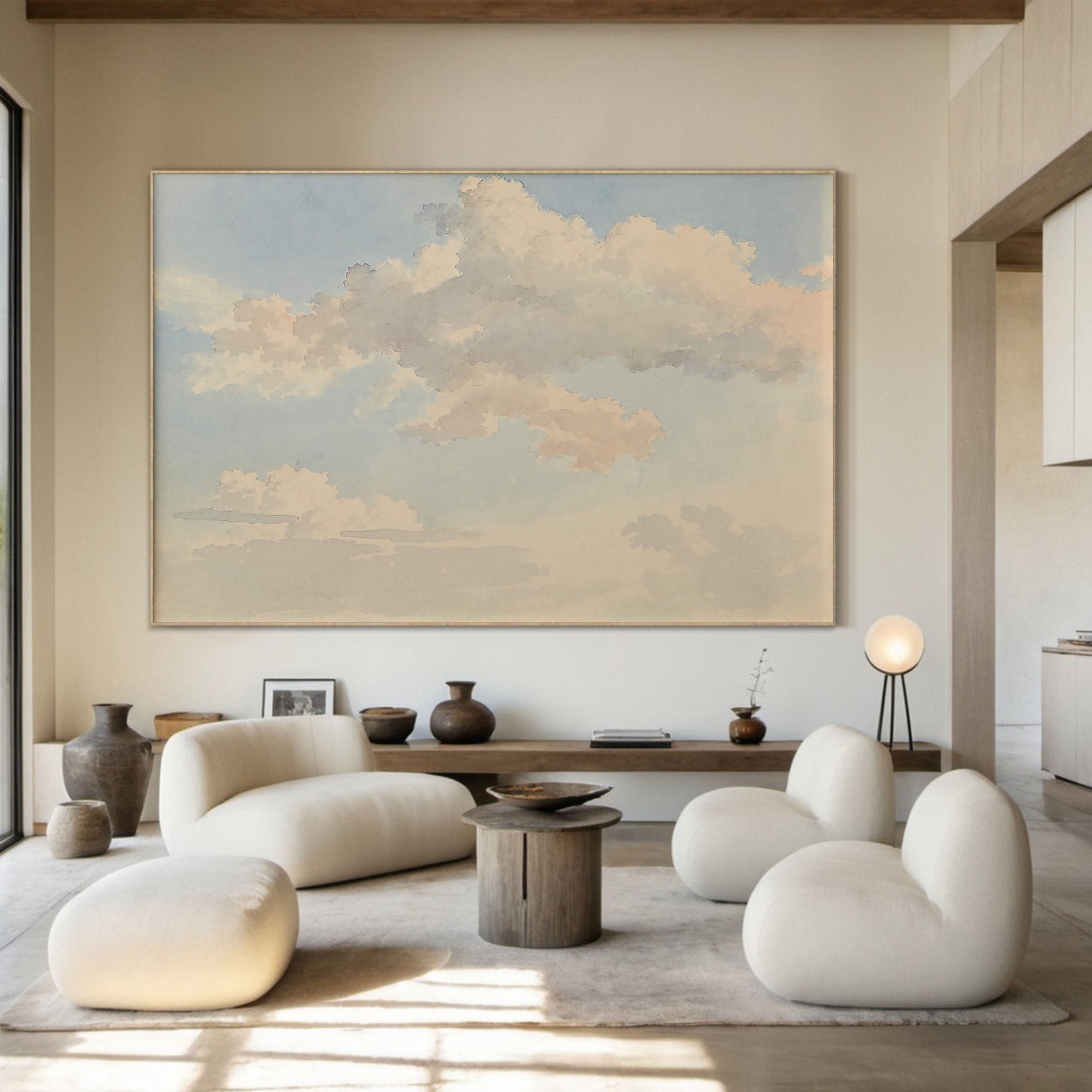 Horizontal Cloudscape with Diffused Light, Contemporary canvas #MM367