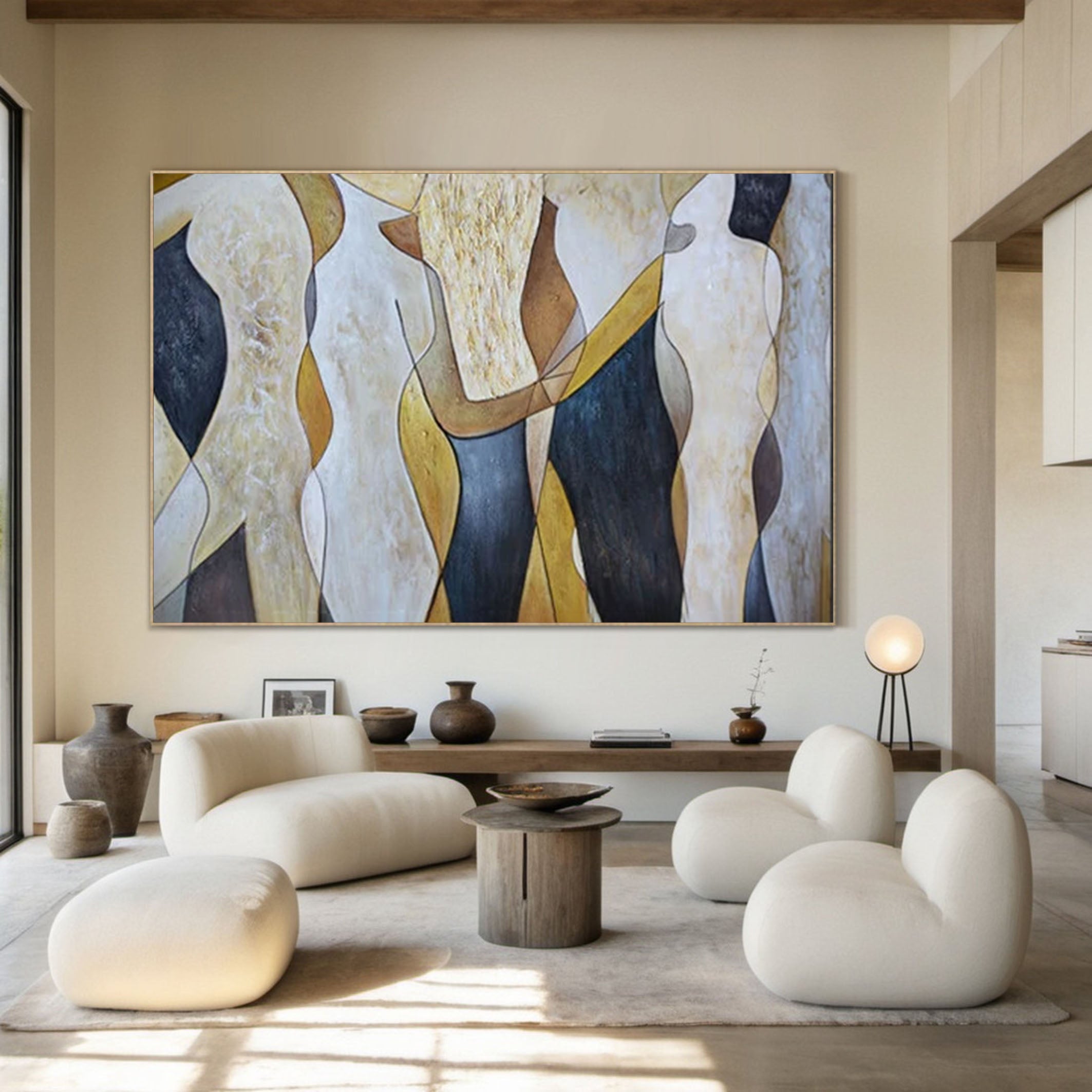 Abstract Figurative Canvas Large Contemporary Wall Art #AB049