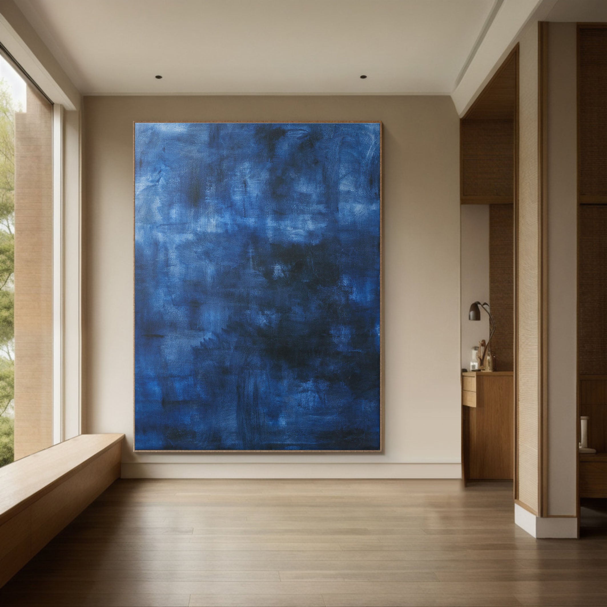 Deep Blue Abstraction, Modern Minimalist Wall Art #MM355