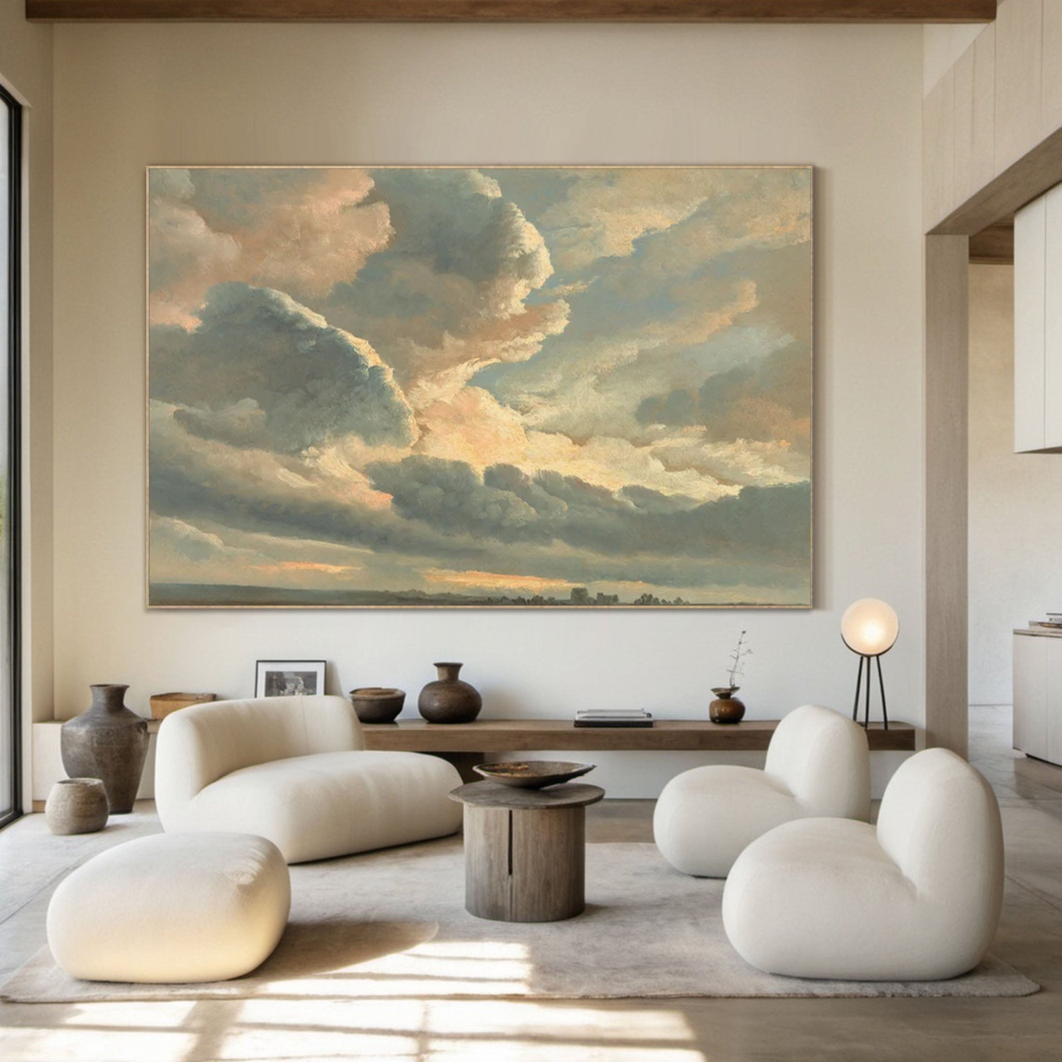 Elegant Abstract Cloud Landscape Wall Art for Minimalist Interiors #SP003