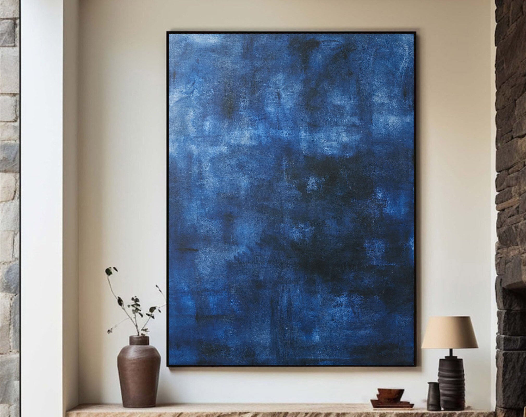 Deep Blue Abstraction, Modern Minimalist Wall Art #MM355