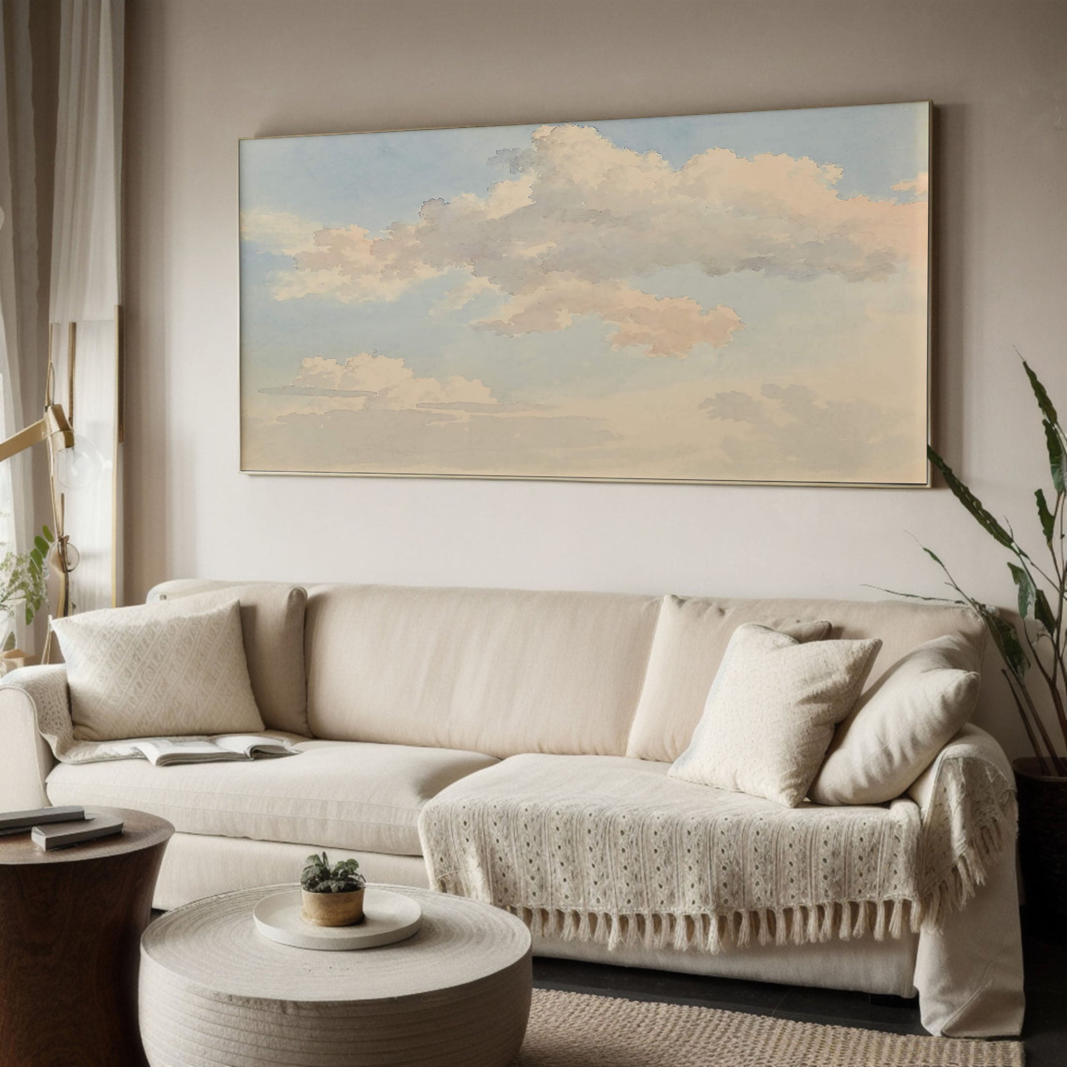 Horizontal Cloudscape with Diffused Light, Contemporary canvas #MM367