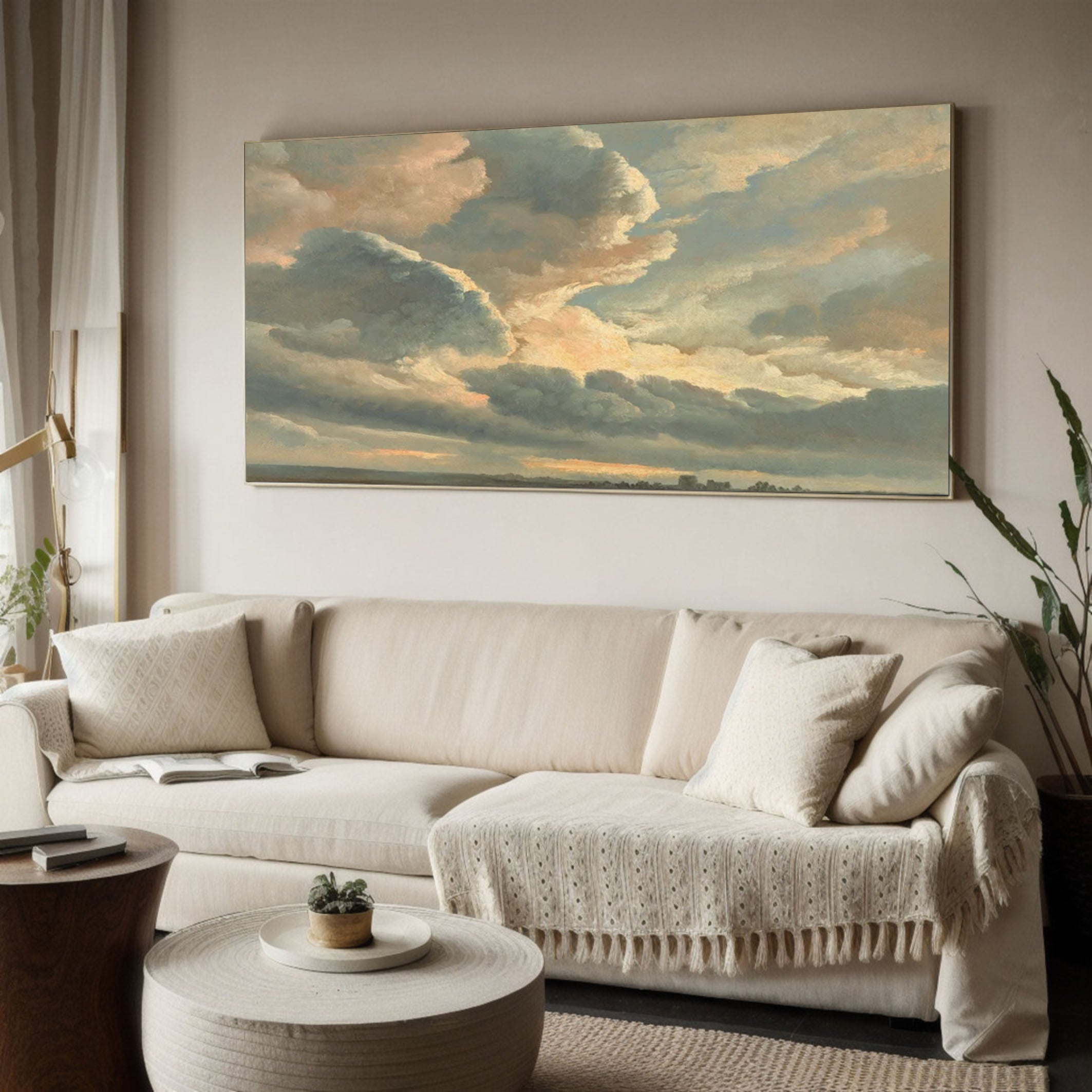 Elegant Abstract Cloud Landscape Wall Art for Minimalist Interiors #SP003