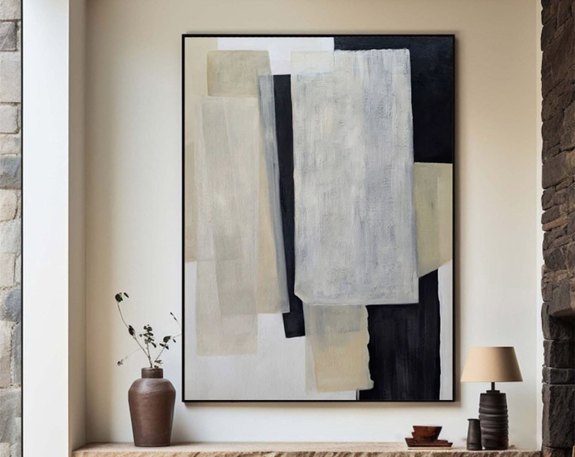 Neutral Modern Abstract Wall Art for Living Spaces #MM177