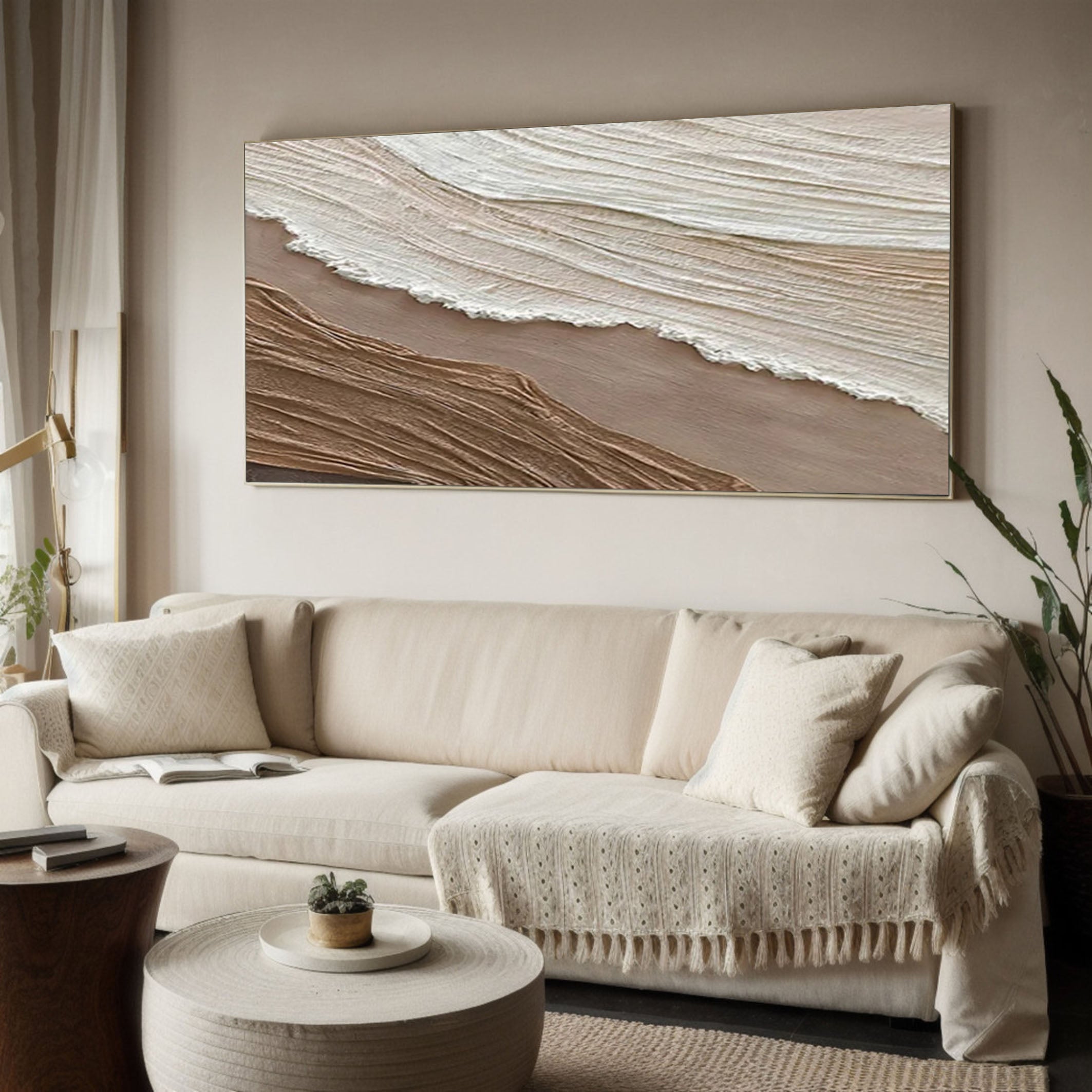 Dynamic Textured Wave Painting for Modern Homes #OP062