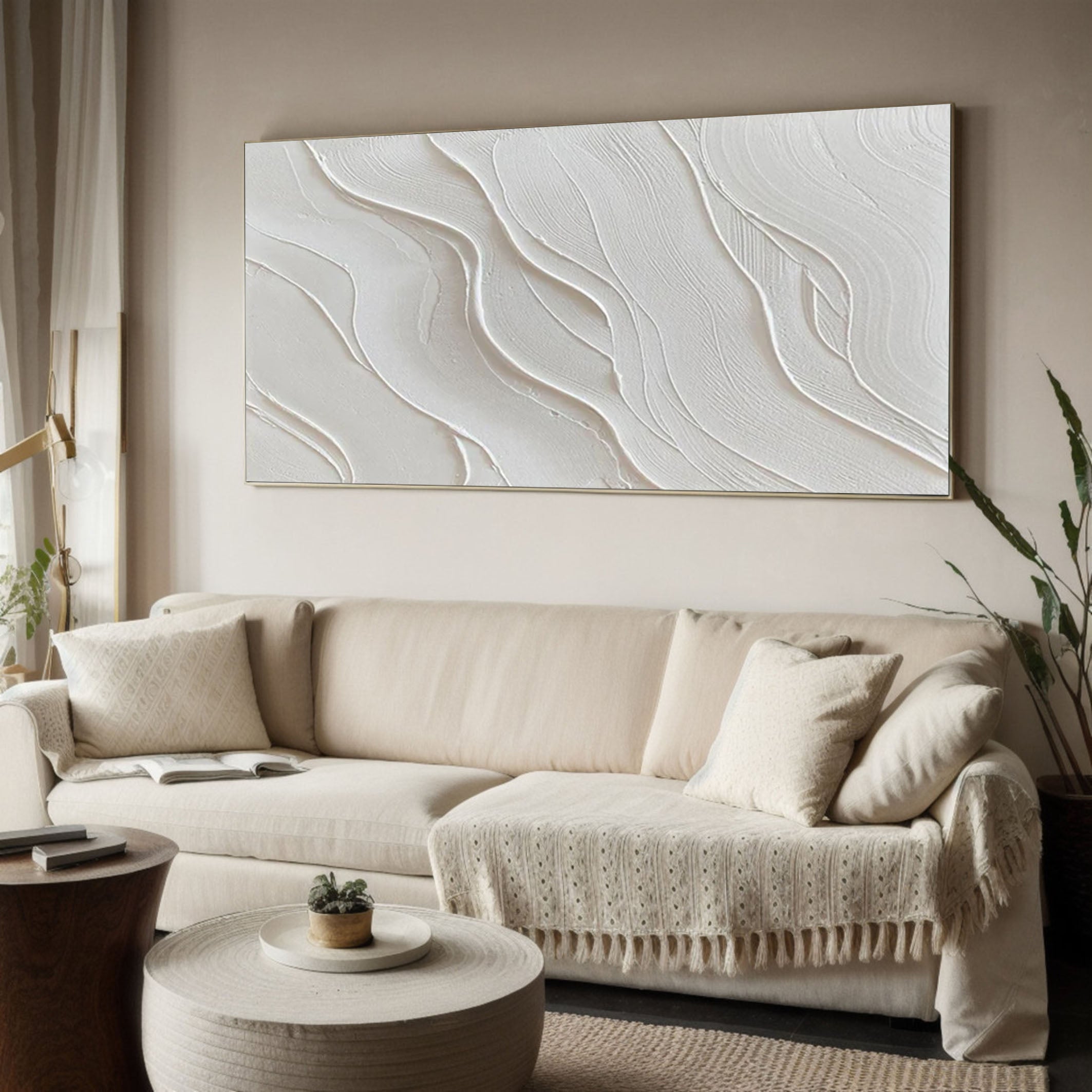 Minimalist White Textured Abstract Art for Modern Spaces #MM160