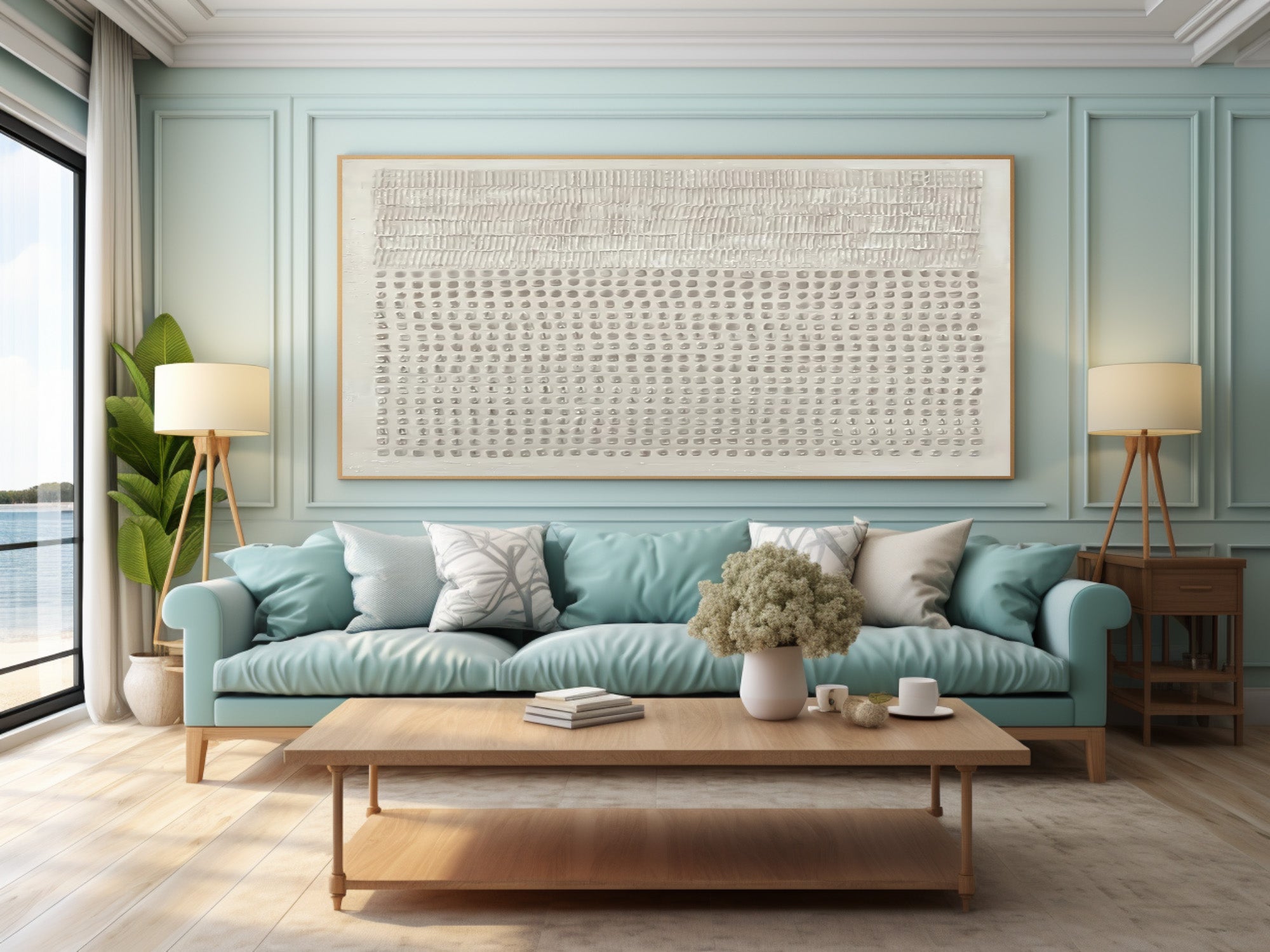 Unique White Textured Panel Art - Home Gallery Accent #AG 031