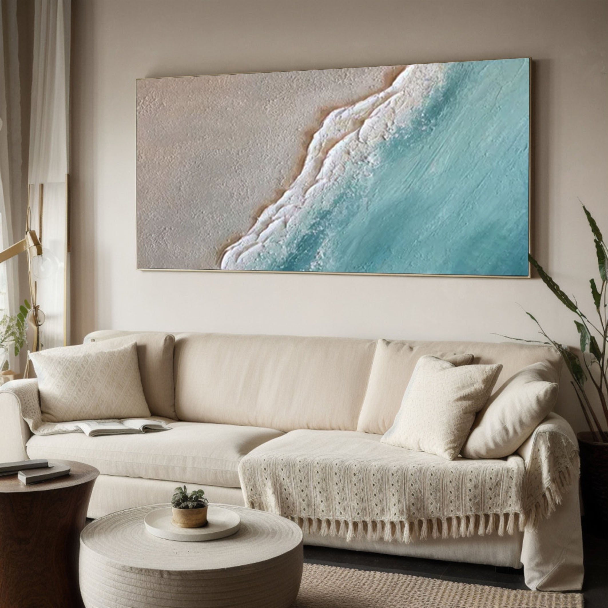 Tranquil Coastal Landscape Art for Contemporary Decor #OP053