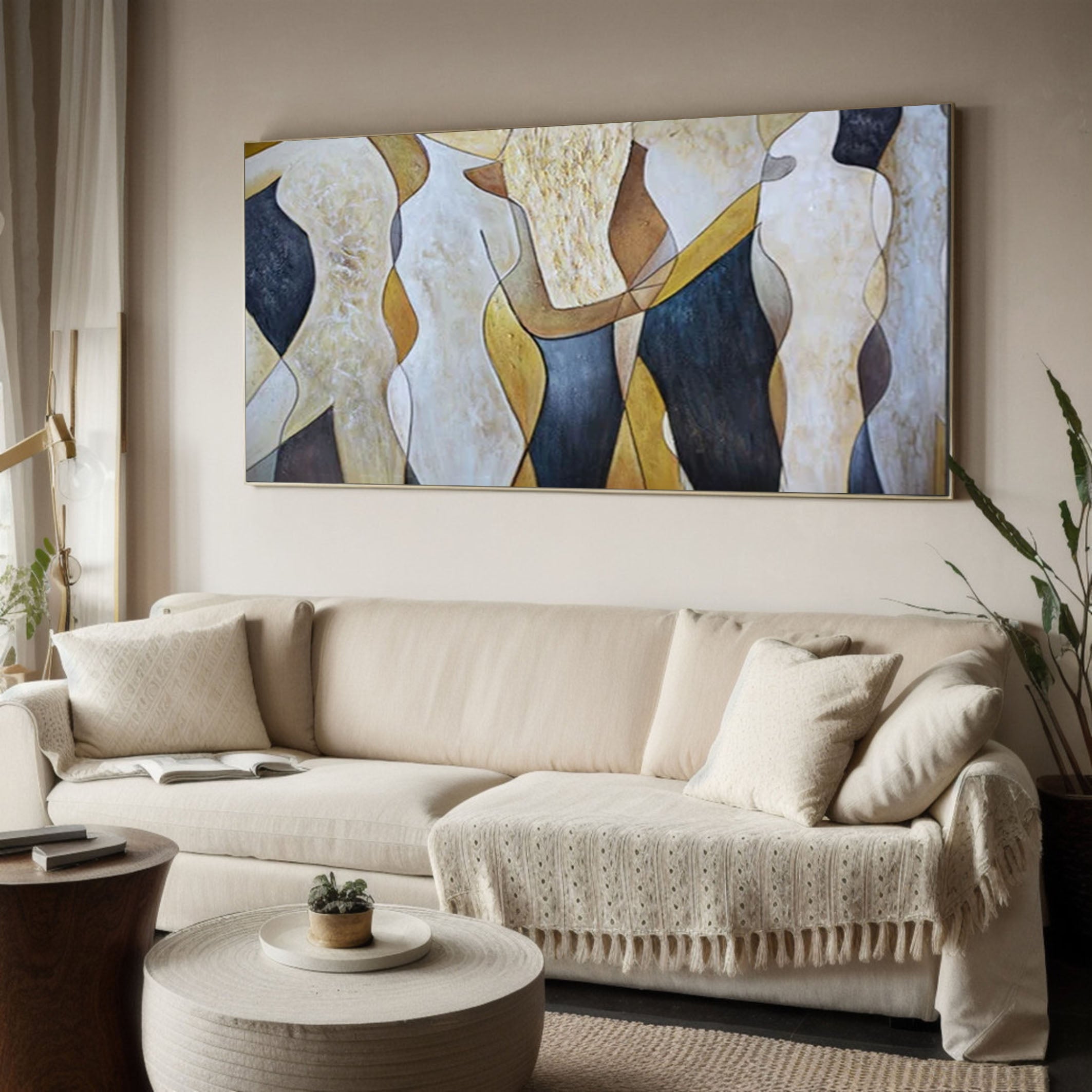 Abstract Figurative Canvas Large Contemporary Wall Art #AB049