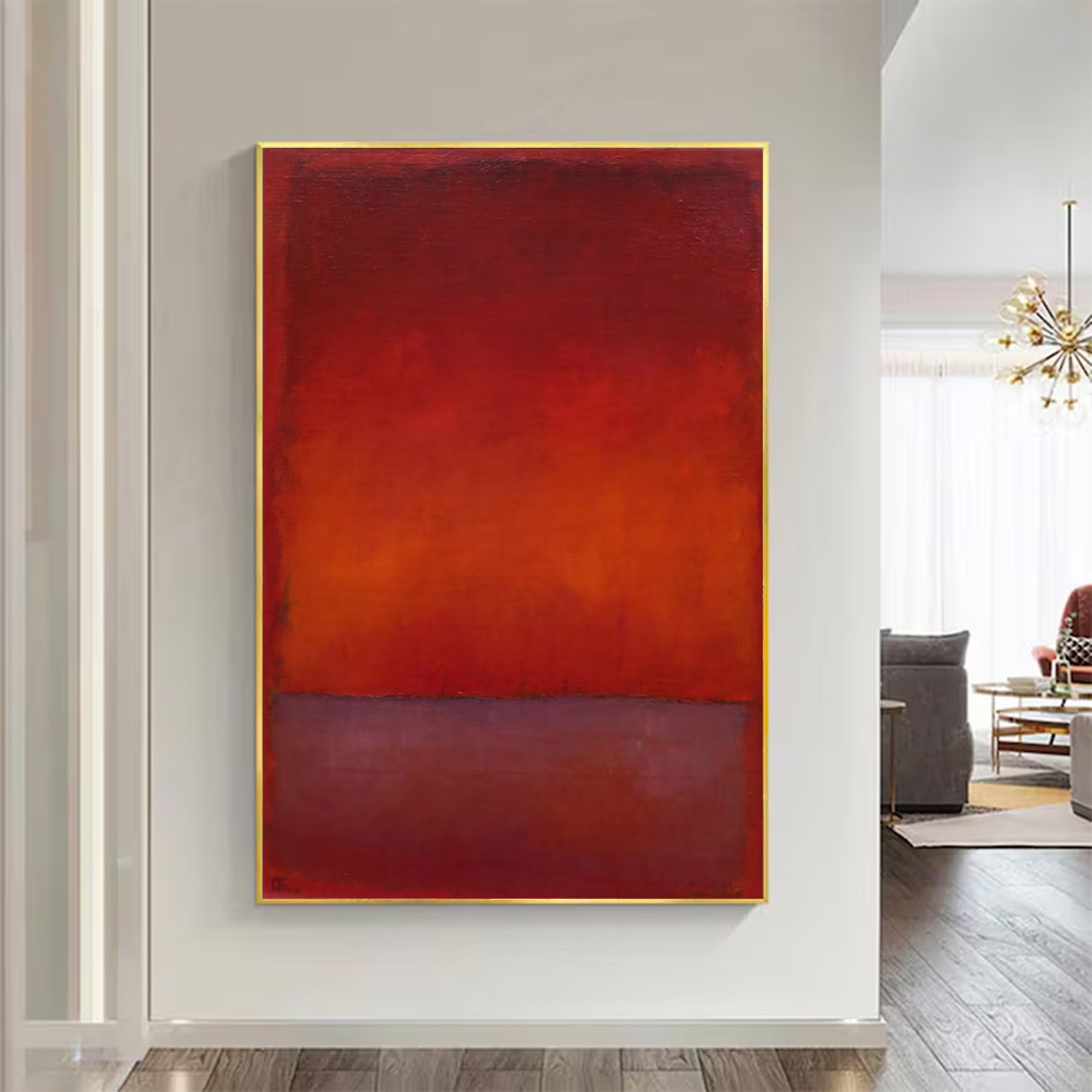 Large Modern Abstract Red Art | KelorArt #AG 142