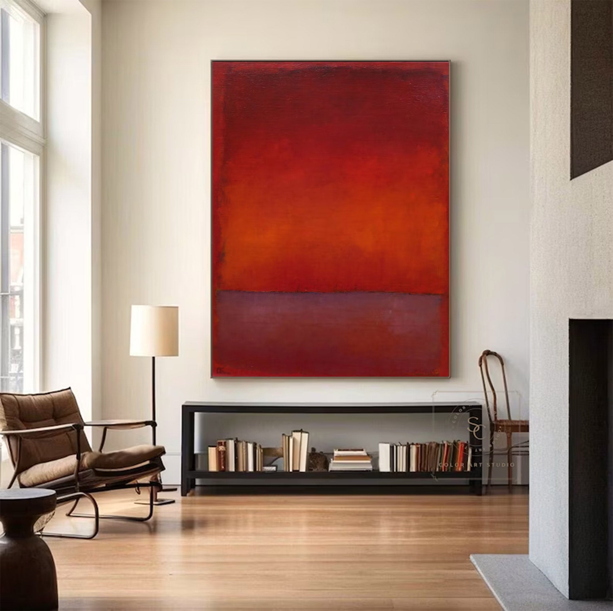 Large Modern Abstract Red Art | KelorArt #AG 142