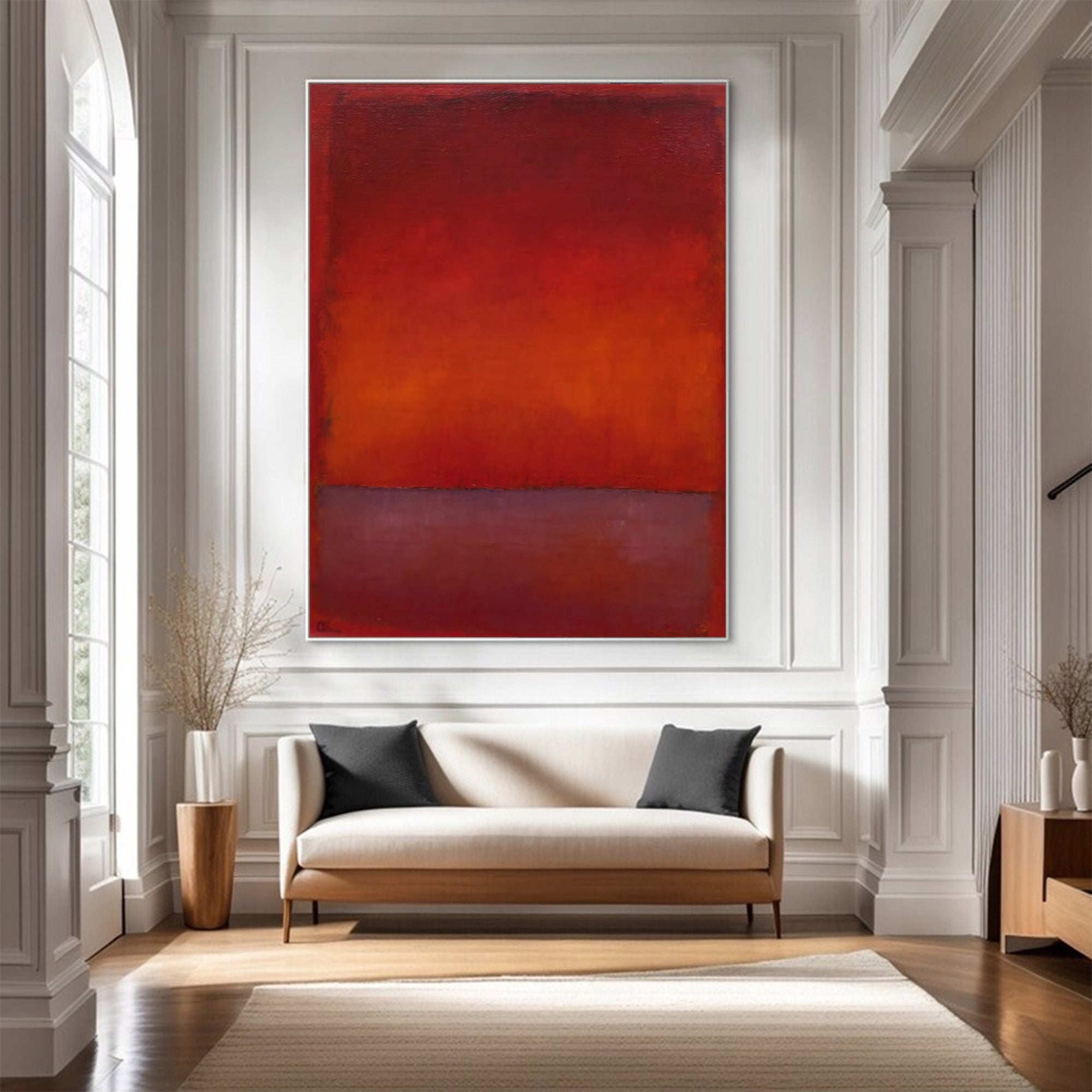 Large Modern Abstract Red Art | KelorArt #AG 142