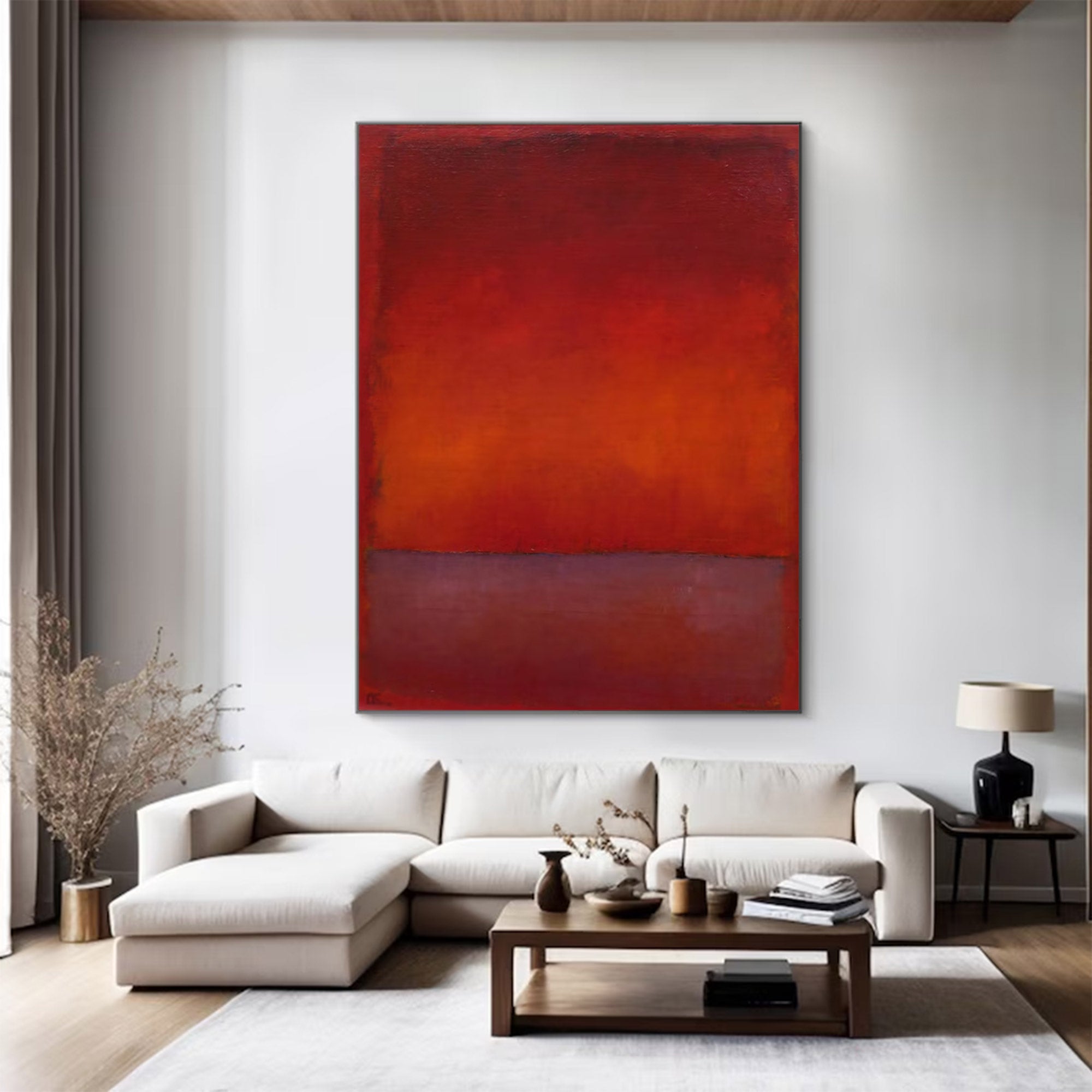 Large Modern Abstract Red Art | KelorArt #AG 142