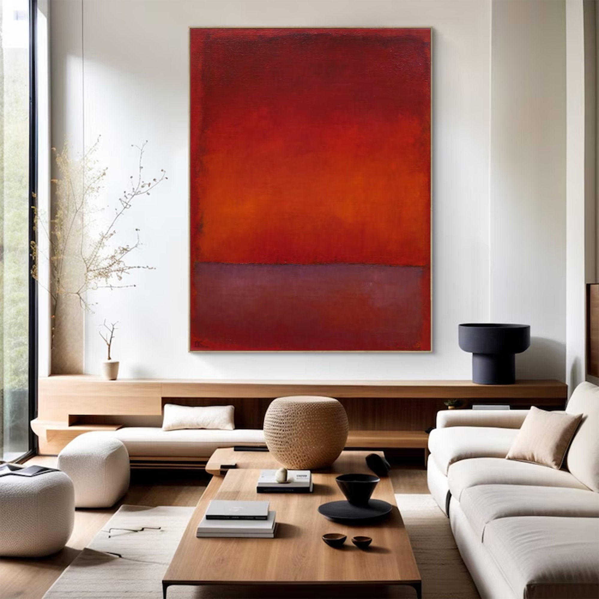 Large Modern Abstract Red Art | KelorArt #AG 142