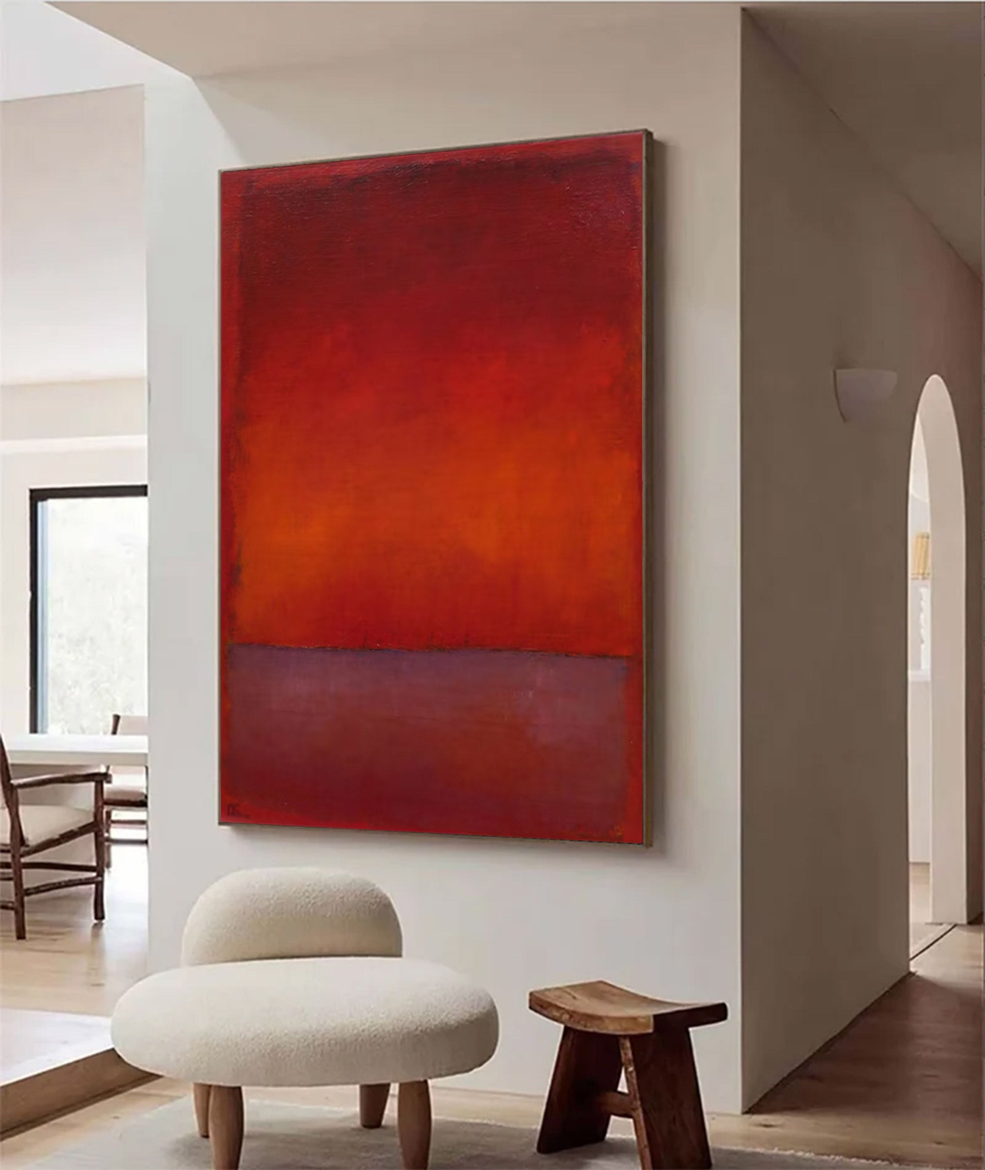 Large Modern Abstract Red Art | KelorArt #AG 142