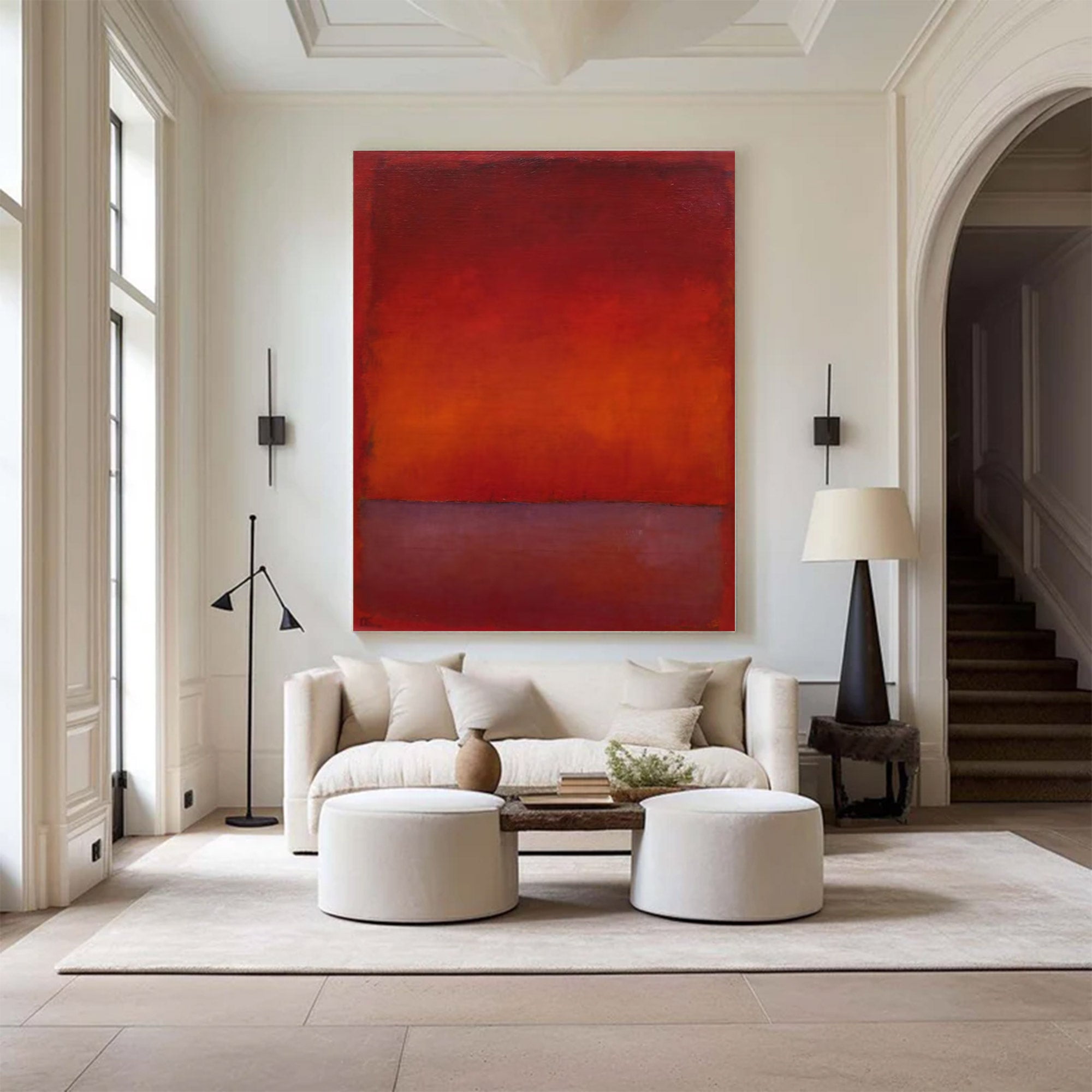 Large Modern Abstract Red Art | KelorArt #AG 142