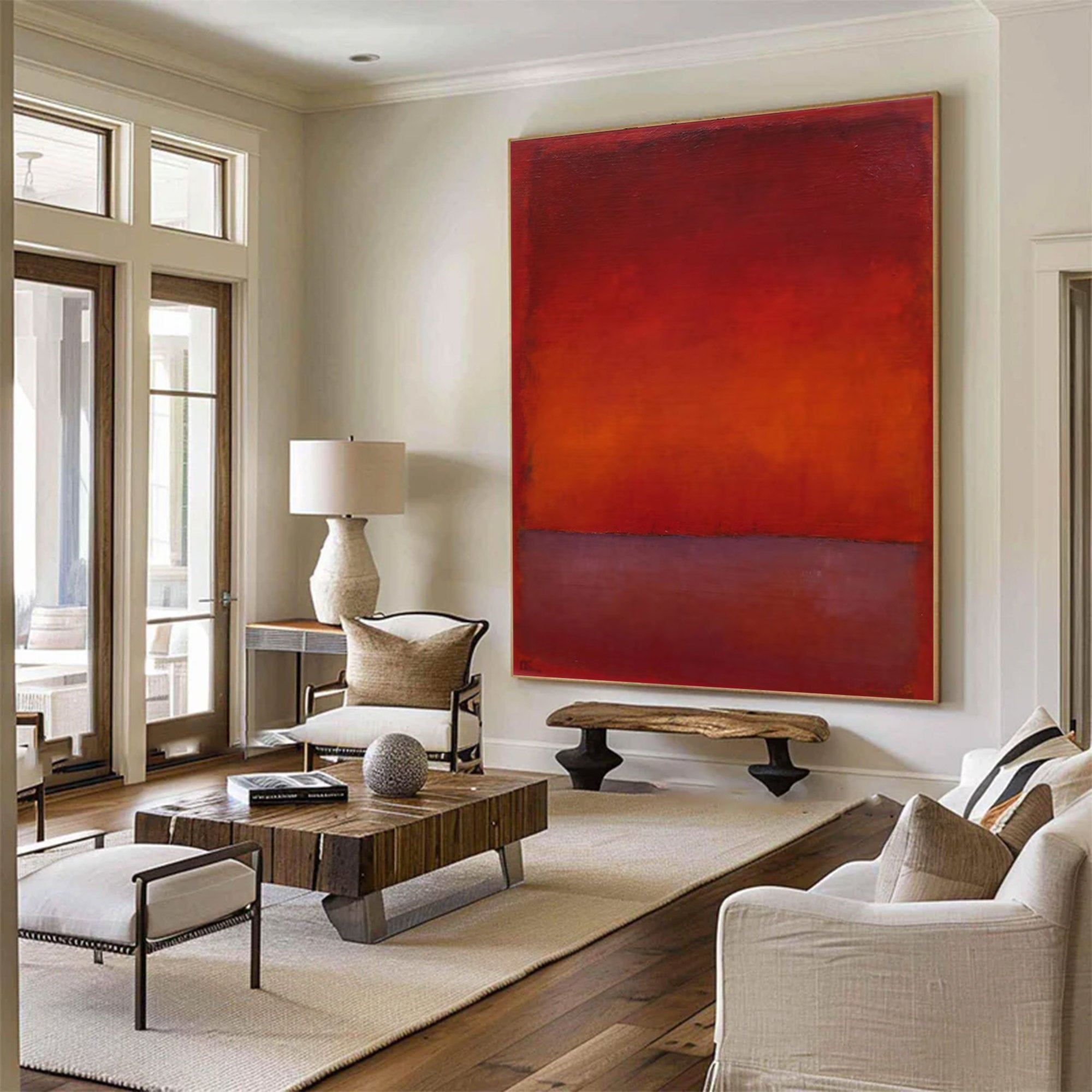 Large Modern Abstract Red Art | KelorArt #AG 142