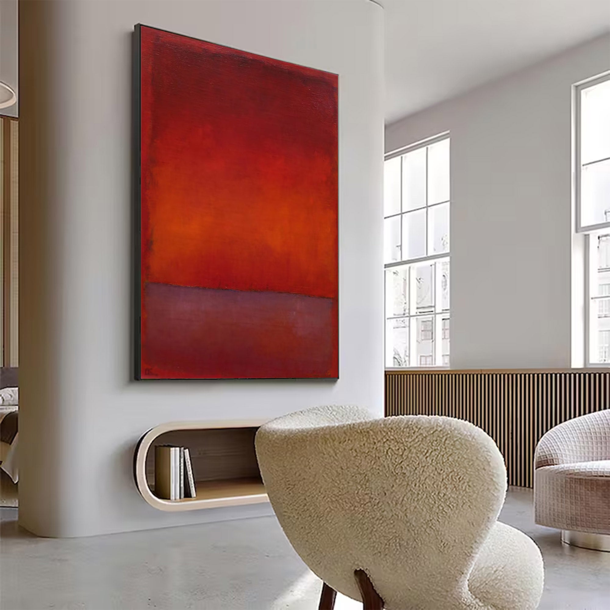 Large Modern Abstract Red Art | KelorArt #AG 142