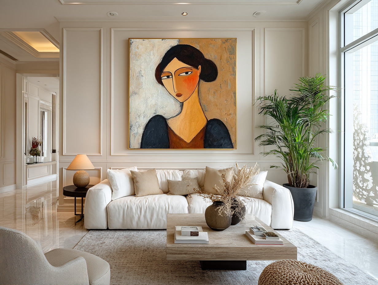 Unique Modern Portrait Canvas Gallery Style Art #AG 089