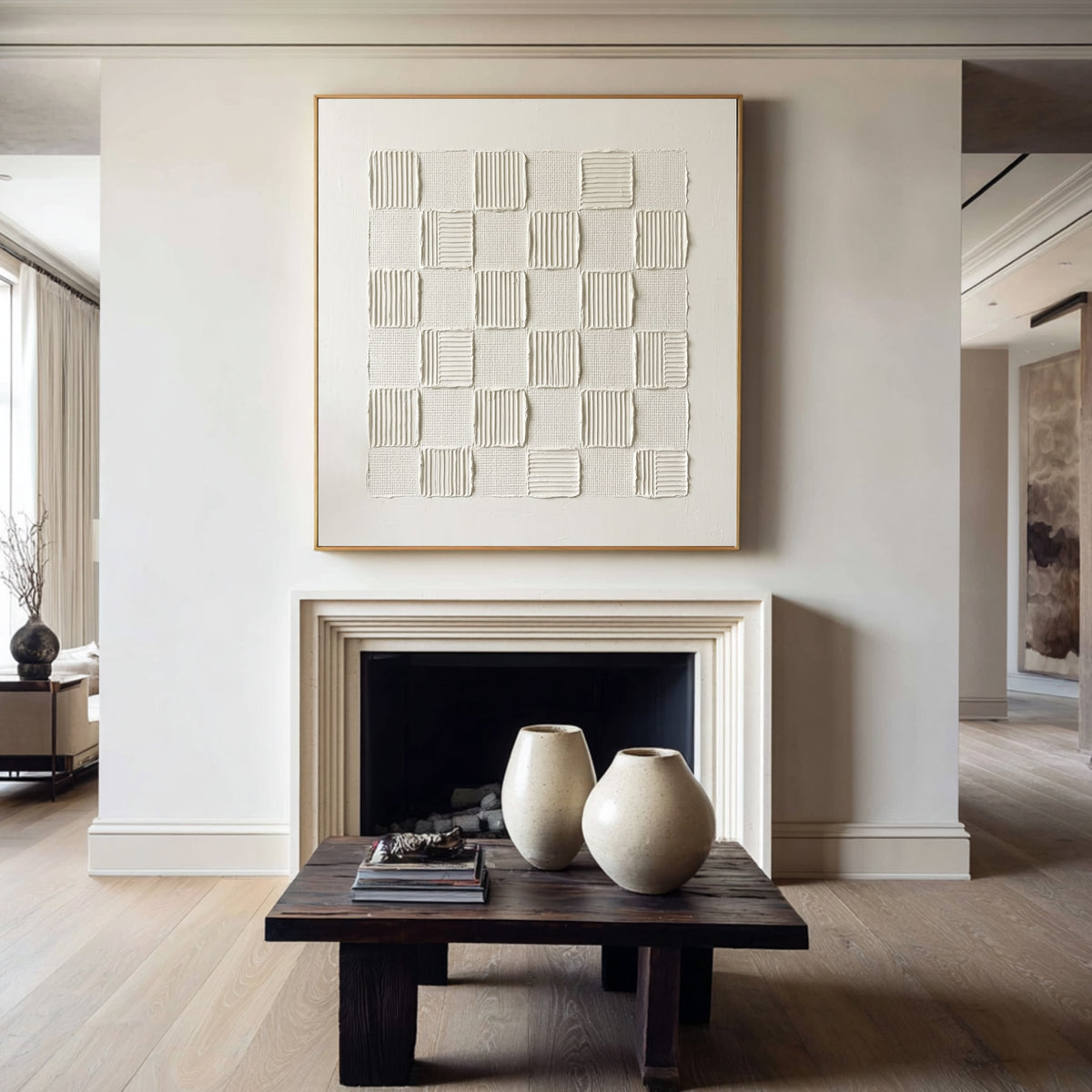 The Poetry Of Repetition Large White Abstract Wall Art Textured Relief Contemporary Minimalist Artwork